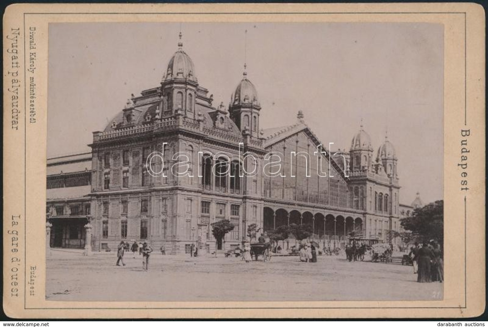 Cca 1895 Budapest, Nyugati Pályaudvar, Keményhátú Fotó Divald Károly Műintézetéből, Szép állapotban, 11,5×17,5 Cm - Autres & Non Classés