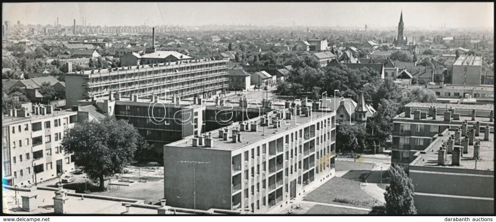 1968 Budapest, Pesterzsébet Látképe, Felületén Törésnyomok, 13×30 Cm - Other & Unclassified