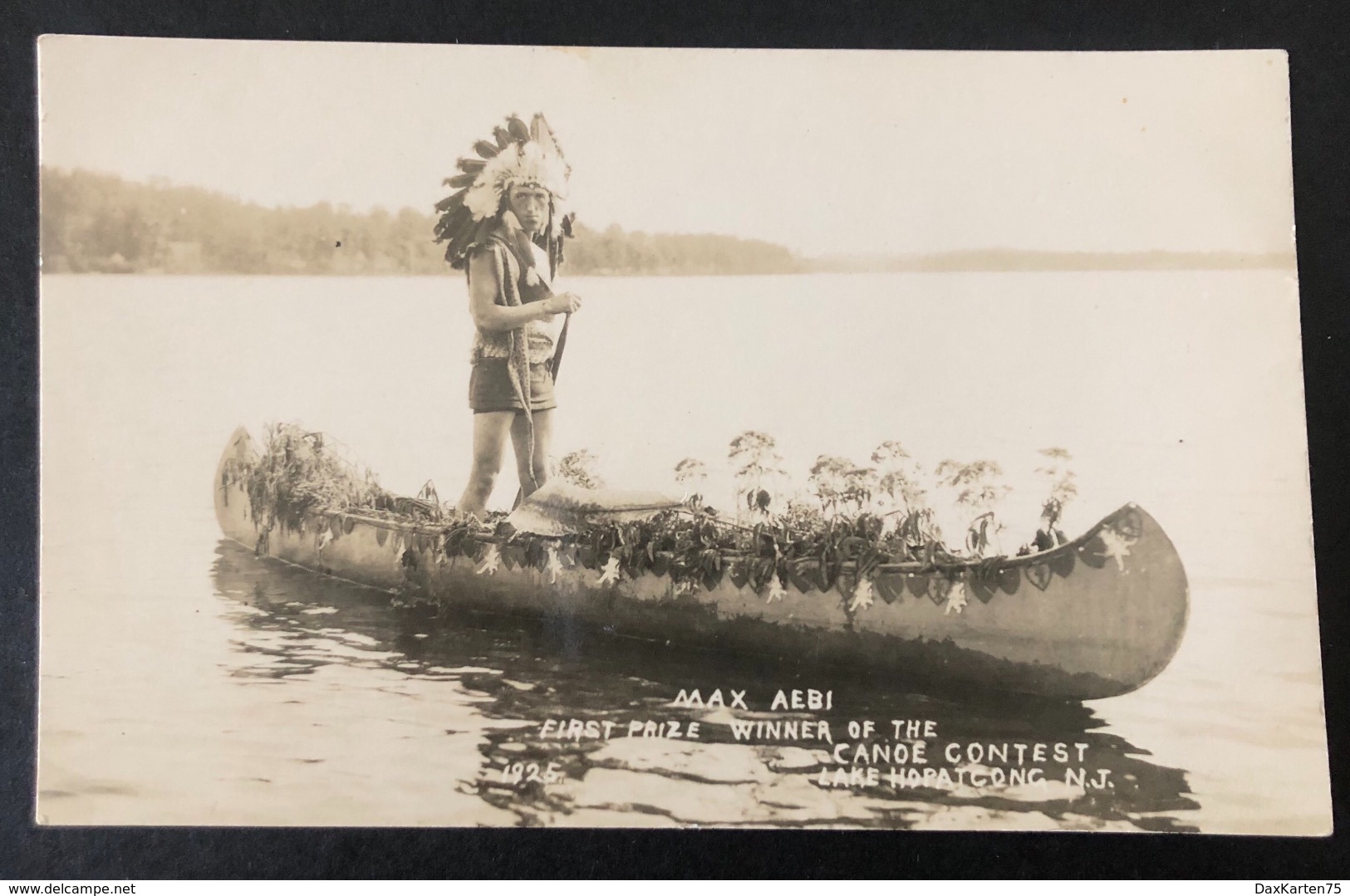 Lake Hopatcong Carnival/ Indian Chief/ Photo Max Aebi First Prix Winner Of The Canoe Contest - Autres & Non Classés