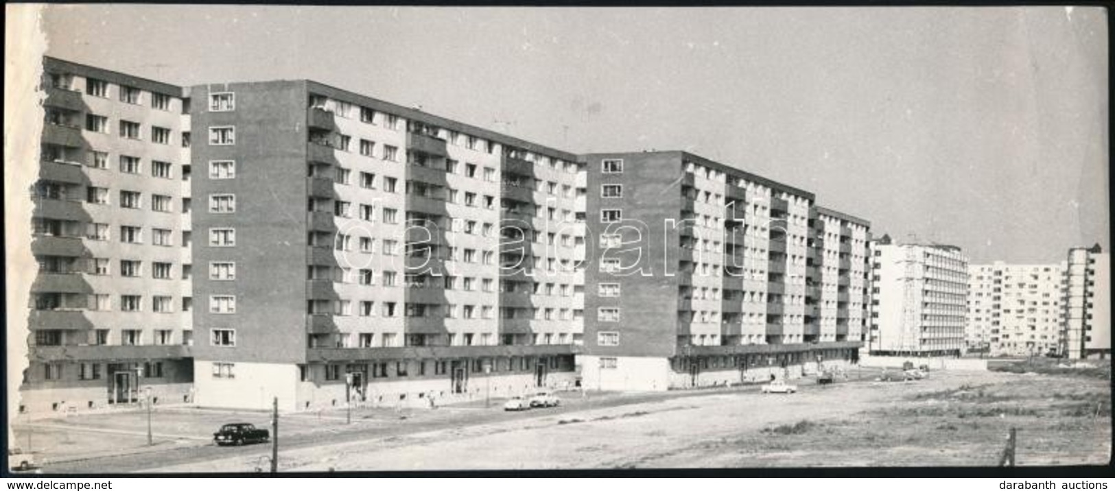 1967 Budapest, Új Lakóházsor Az Árpád Hídnál, Feliratozott Sajtófotó, Sérüléssel, 12×29 Cm - Sonstige & Ohne Zuordnung