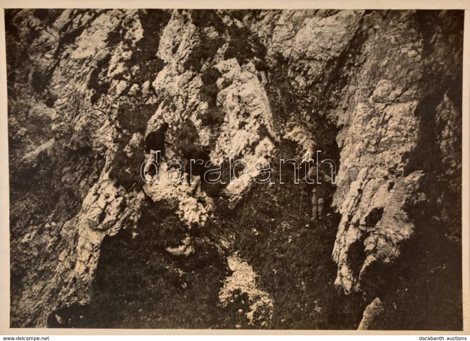 Cca 1910 Királykő-hegység, Felmászás A Keleti Oldalon, Erdélyi Mór Felvétele, Hátulján Feliratozva, 11,5×16 Cm /
Cca 191 - Sonstige & Ohne Zuordnung