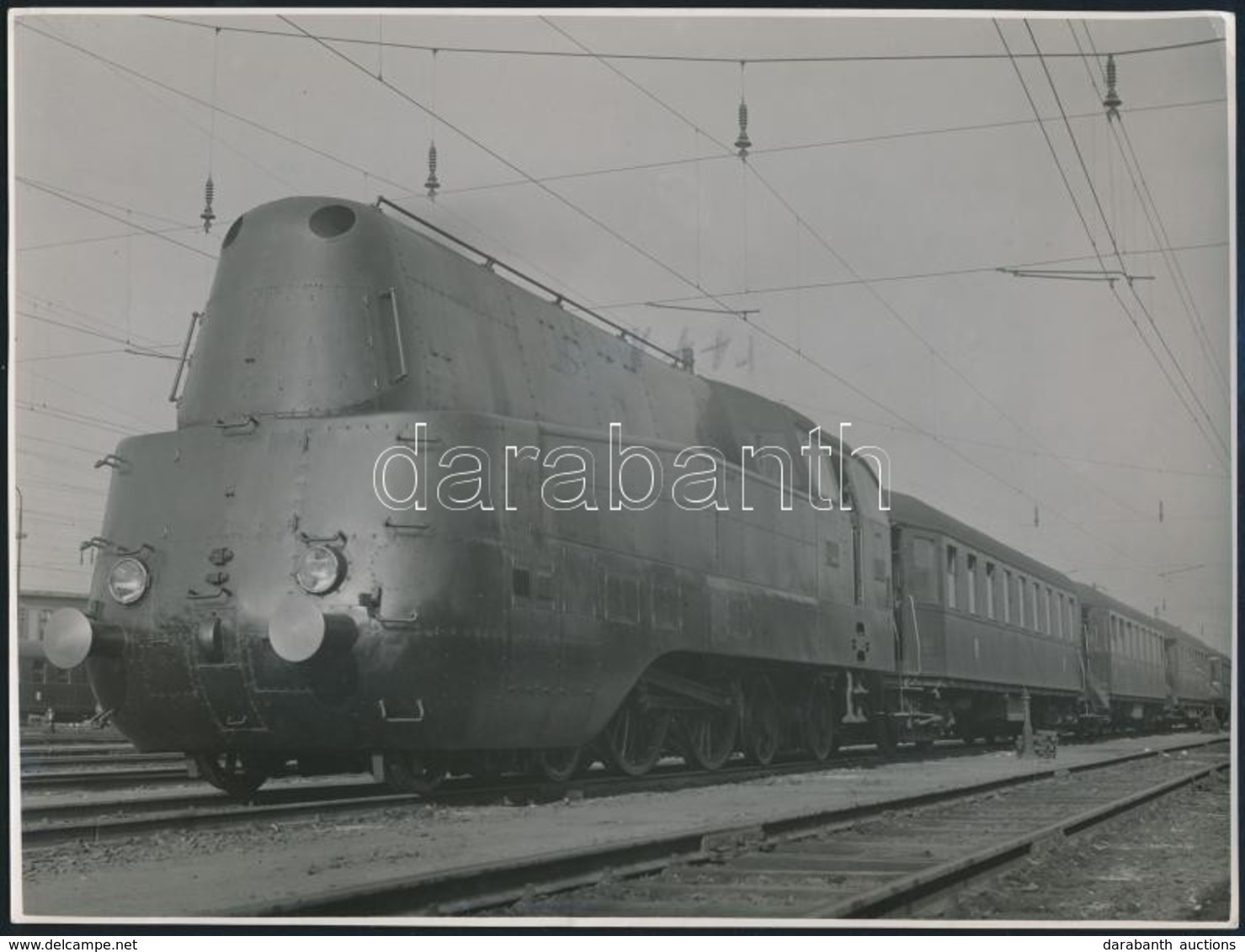 Cca 1940 242. Sz. áramvonalas Gyorsvonati Gőzmozdony Fotója / High Speed Steam Locomotive Photo 23x18 Cm - Sonstige & Ohne Zuordnung