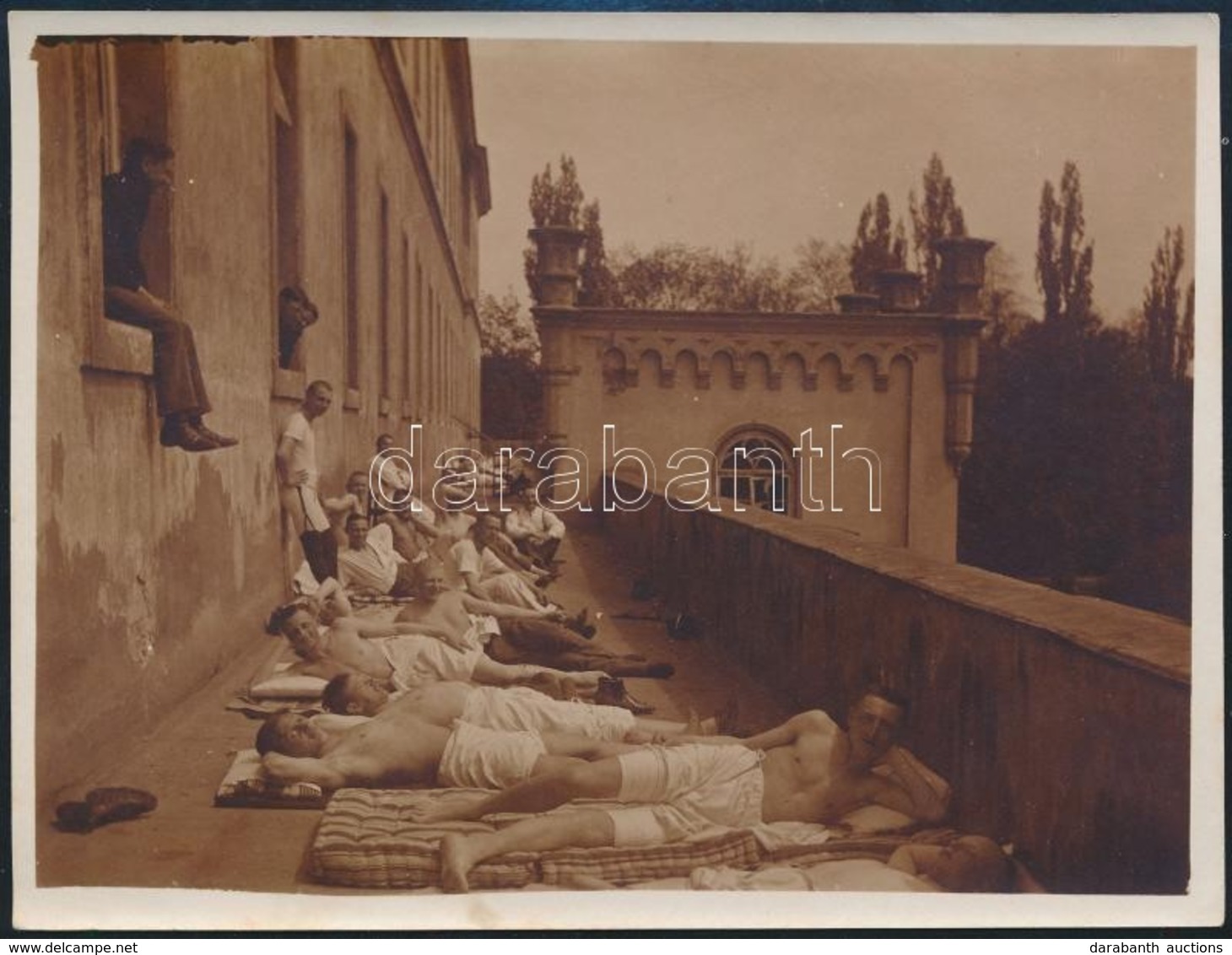 1907 Napfürdő A Bécsújhelyi Katonai Akadémián, Hátoldalon Németül Feliratozva, Fotó, Jó állapotban, 9×12 Cm / Wiener Neu - Autres & Non Classés