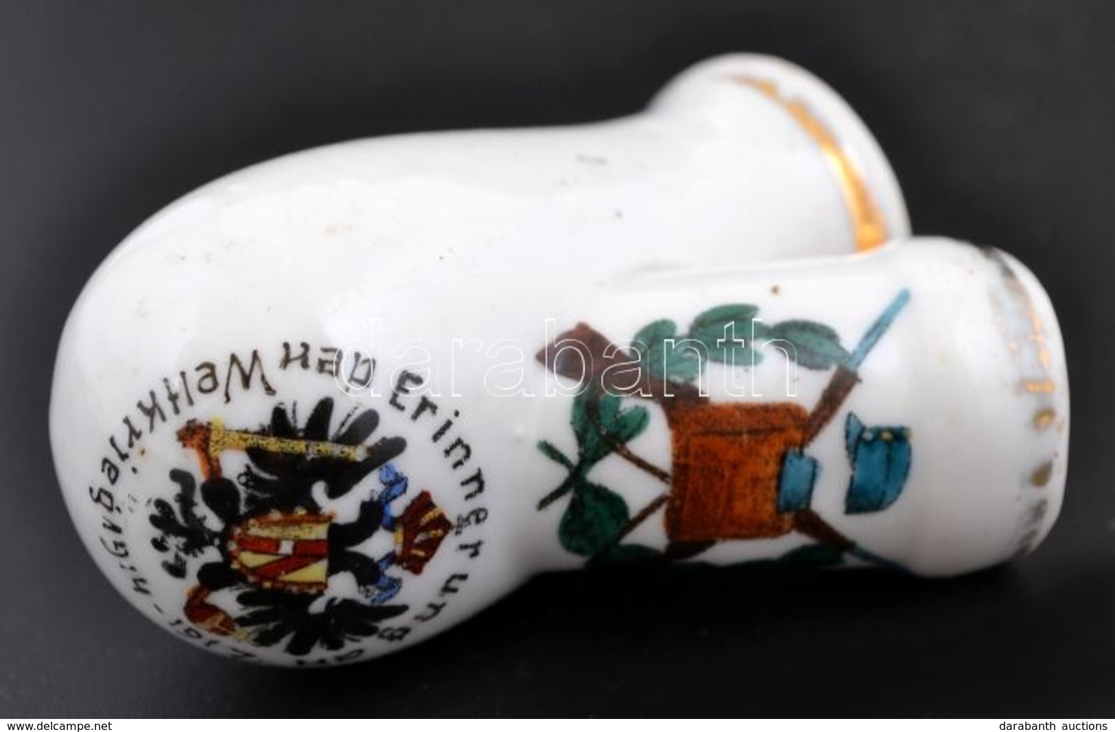 Cca 1917 'Erinnerung An Den Weltkrieg 1914-1917(!)', Feliratos, Osztrák Császári Címerrel Díszített Porcelán Pipafej, Ké - Autres & Non Classés