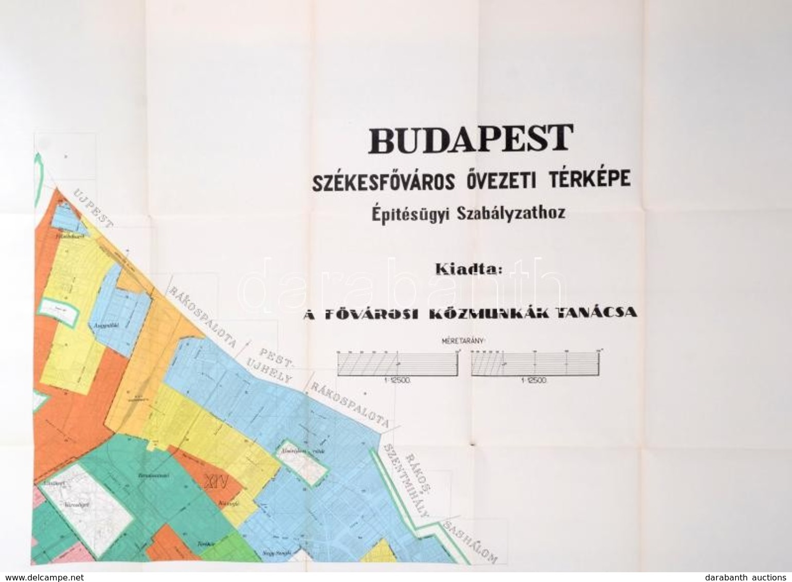 Cca 1910 Budapest Székesfőváros övezeti Térképe. Építésügyi Szabályzathoz. 1:125.000, Színes, Négy Térkép Szelvény, Szel - Autres & Non Classés