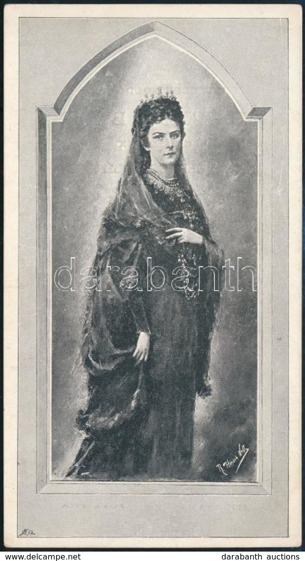 1898 Erzsébet Királyné (Sisi) Kegyeletes Emlékére Kiadott Emléklap, Rajta Ceruzás Felirattal - 'Őfensége Auguszta Főherc - Sin Clasificación