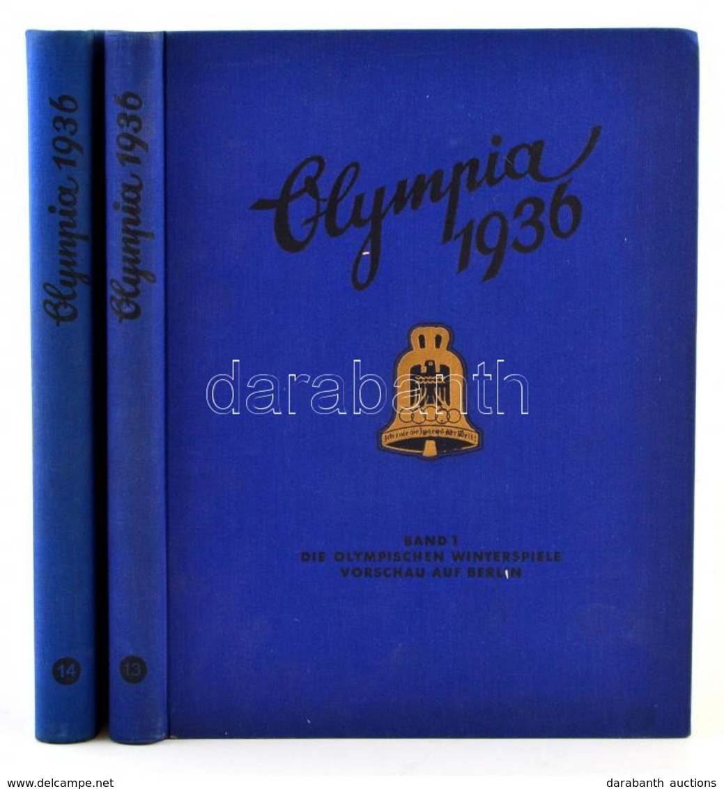 1936 Die Olympischen Spiele 1936. 1-2. Köt. 2 Db Gyűjtőkép Album Kevés Hiánnyal, érdekes Leírásokkal. Kicsit Kopott Vász - Non Classés