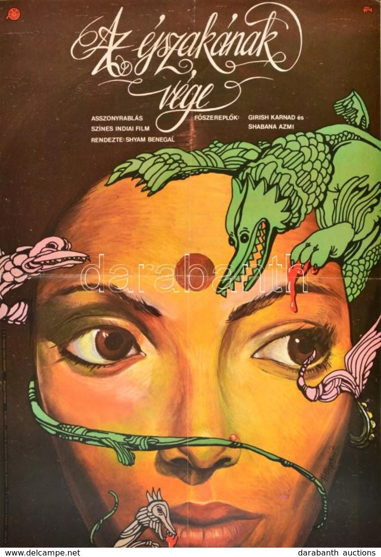 1979  Herpai Zoltán (1951-): Az éjszakának Vége, Indiai Film, MOKÉP Plakát, Hajtott, 60×40 Cm - Sonstige & Ohne Zuordnung