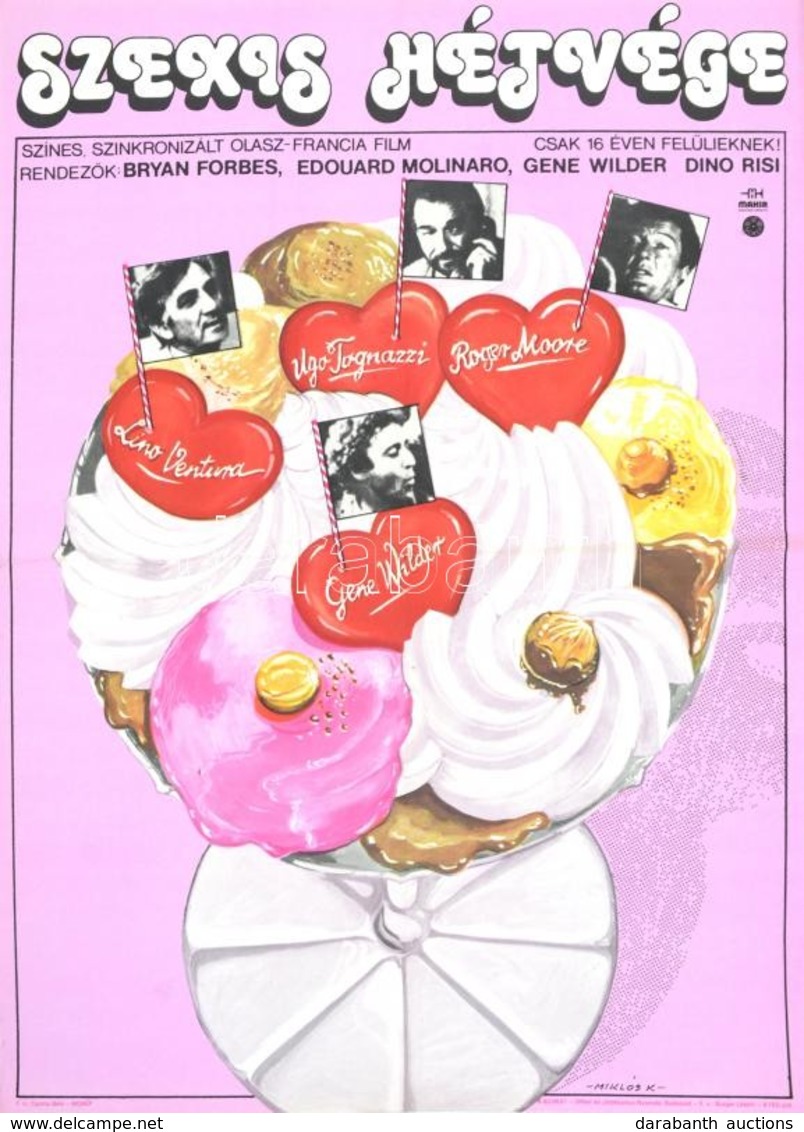 1982 Miklós Károly (?-?): Szexis Hétvége (Sunday Lovers) Filmplakát, Hajtásnyommal, 60x40 Cm - Sonstige & Ohne Zuordnung