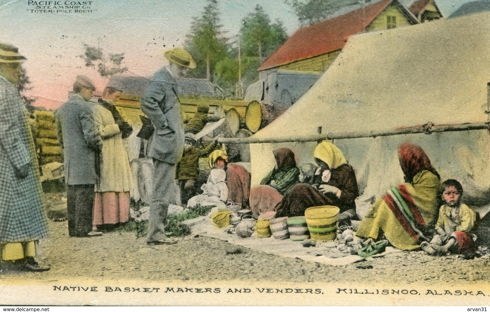 KILLISNOO - ALASKA - NATIVE BASKET MAKERS And VENDERS - - Indiens D'Amérique Du Nord