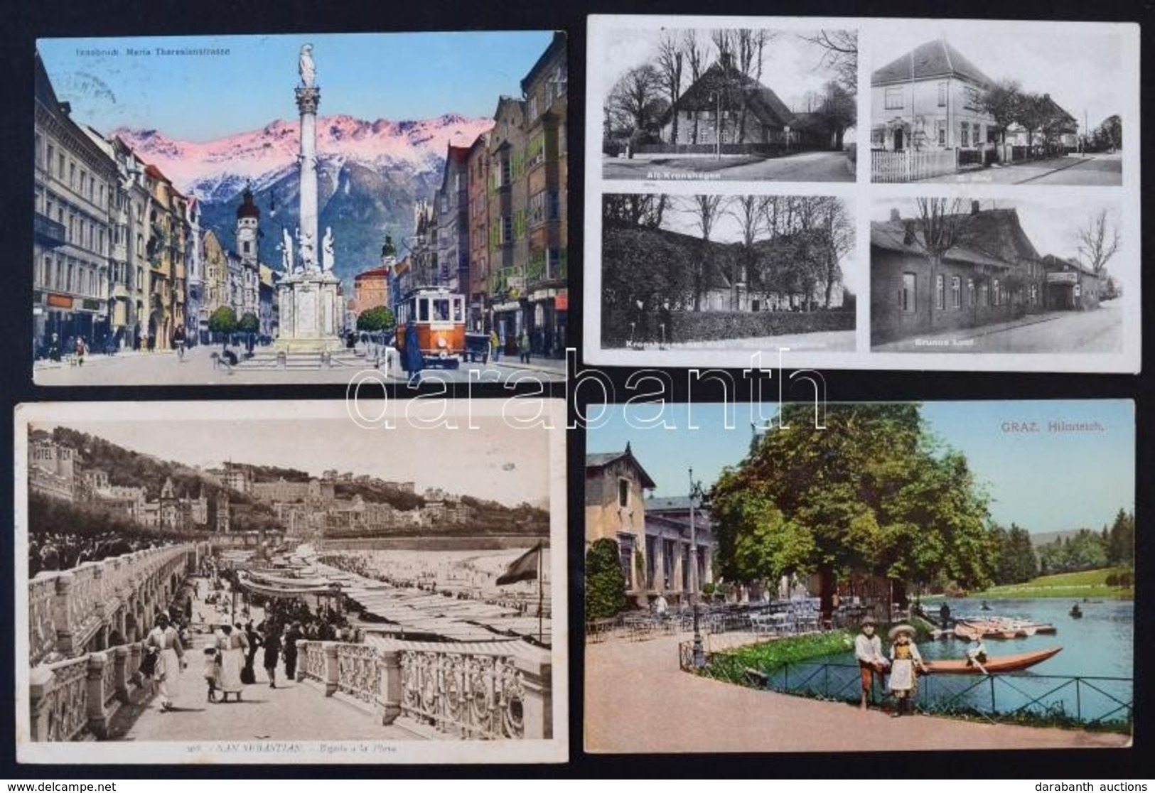 ** * Kb 130 Db Régi Képeslap, Főleg Külföldi Városképek, Sok Ausztria, Németország / ~130 Old Postcards, Mostly Foreign  - Ohne Zuordnung