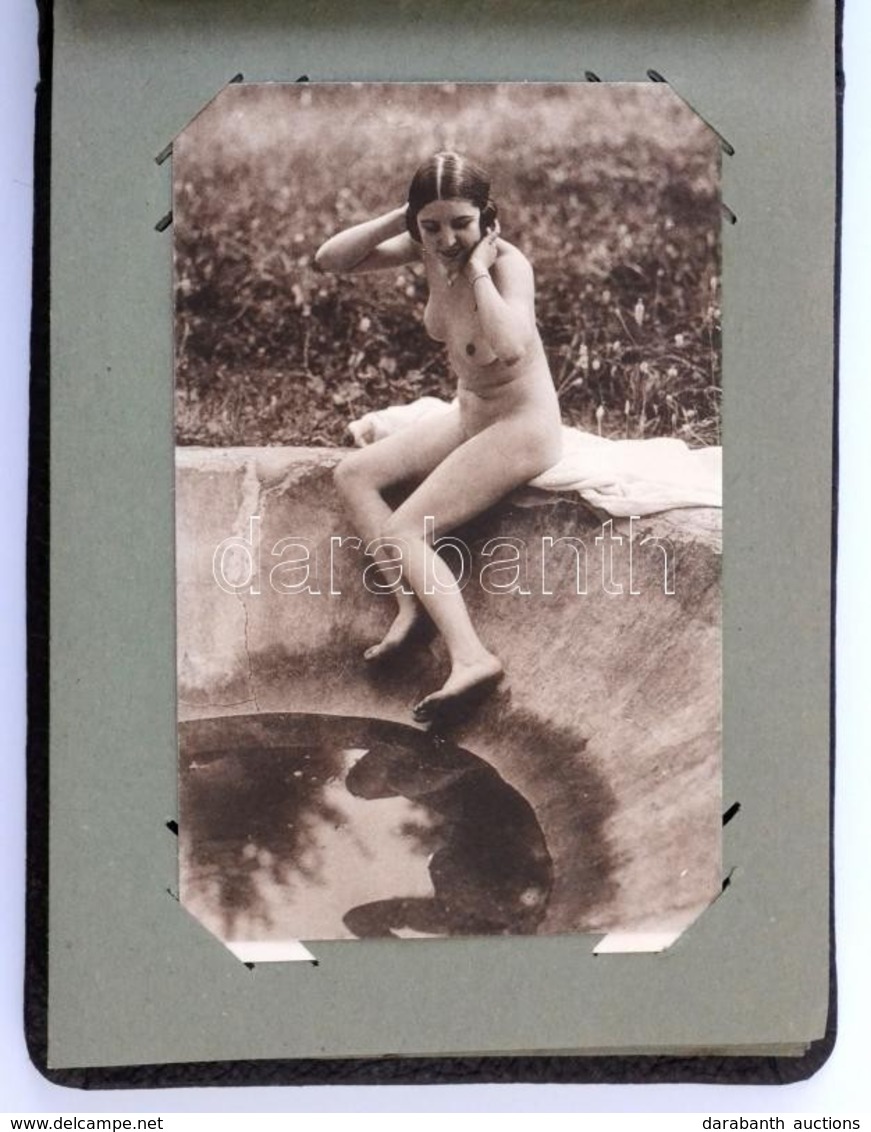 ** * Kb. 43 Db RÉGI Motívum Képeslap Albumban: Erotikus, Meztelen. Vegyes Minőség / Cca. 43 Pre-1950 Motive Postcards In - Non Classés