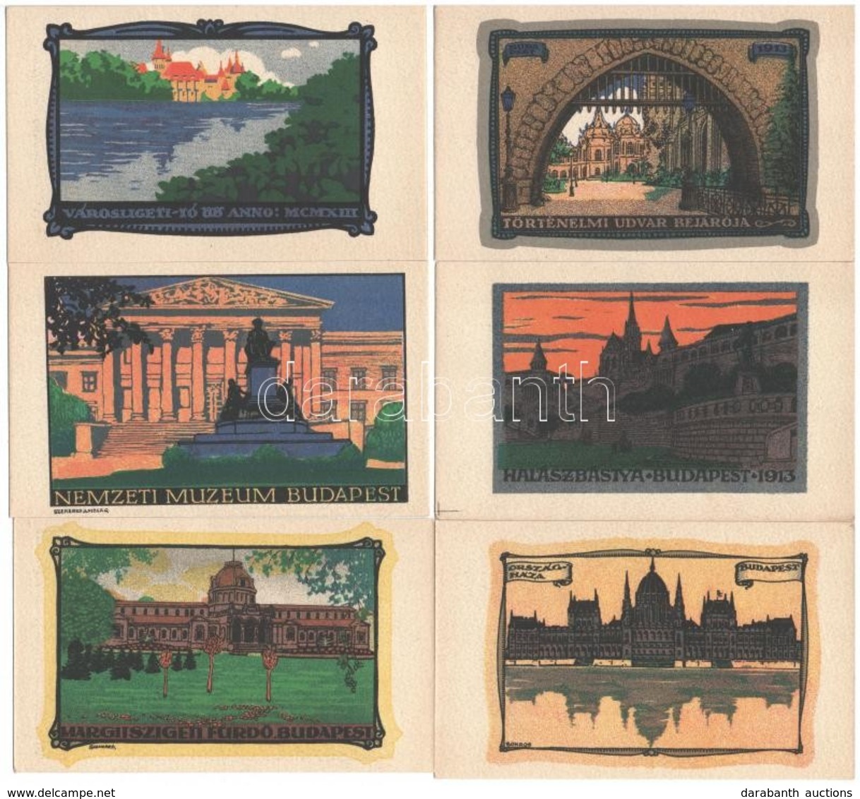 ** 10 Db RÉGI Budapesti Művész Képeslap. Vegyes Minőség / 10 Pre-1950 Budapest Art Postcards. Mixed Quality - Ohne Zuordnung