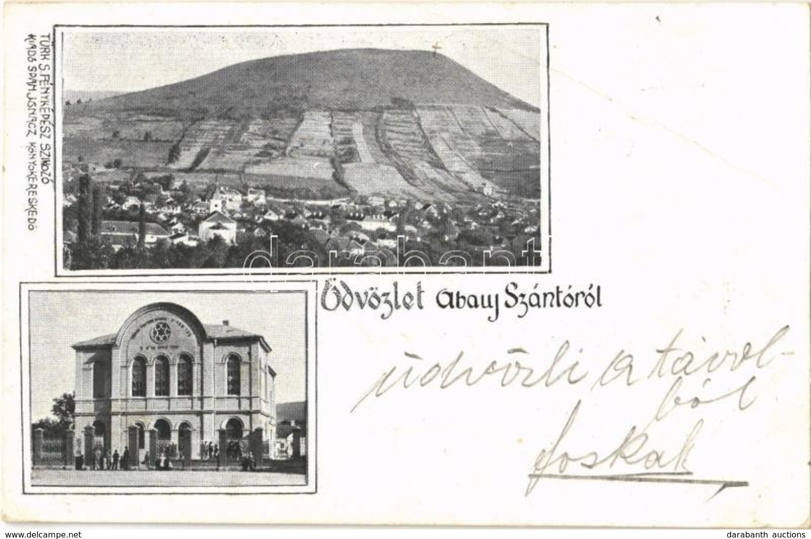 T3 1900 Abaújszántó, Izraelita Templom, Zsinagóga. Türk S. Fényképész, Spam Ignác Kiadása / Synagogue (EB) - Non Classés