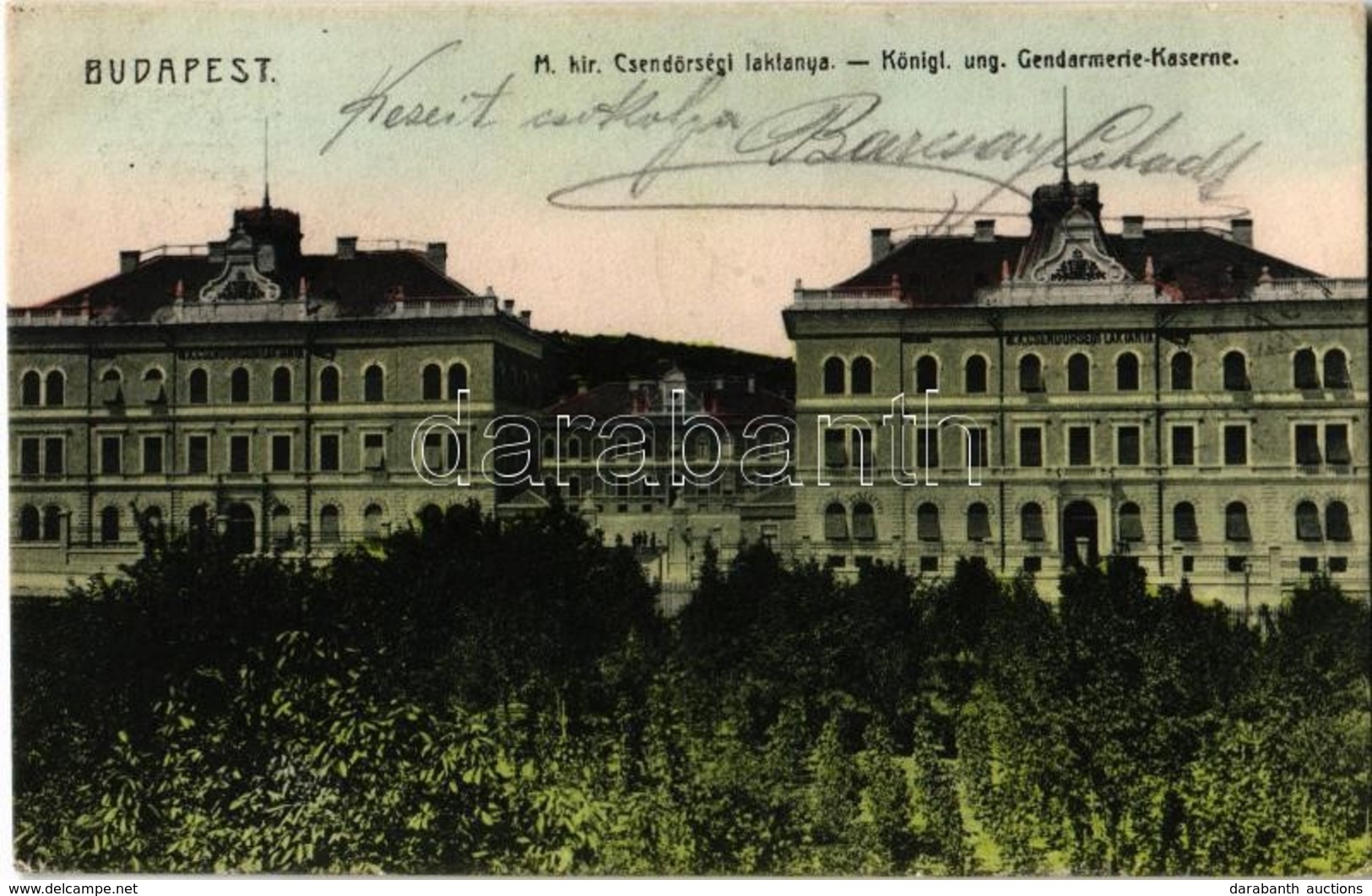 T2 1905 Budapest I. M. Kir. Csendőr Laktany. Böszörményi út 21. / Königl. Ung. Gendarmerie Kaserne - Non Classés