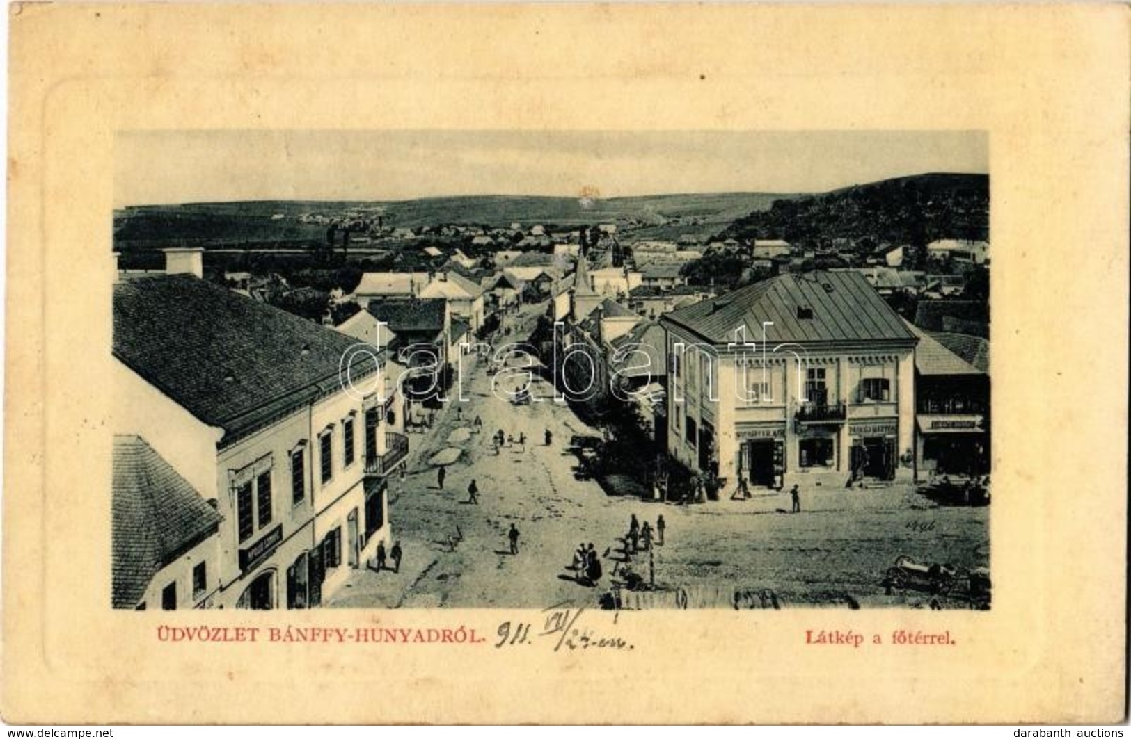 T2 1911 Bánffyhunyad, Huedin; Fő Tér, Apolló Színház, Mocsáry Kálmán, Paskuj Márton és Lukács András üzlete. W.L. Bp. 70 - Sin Clasificación