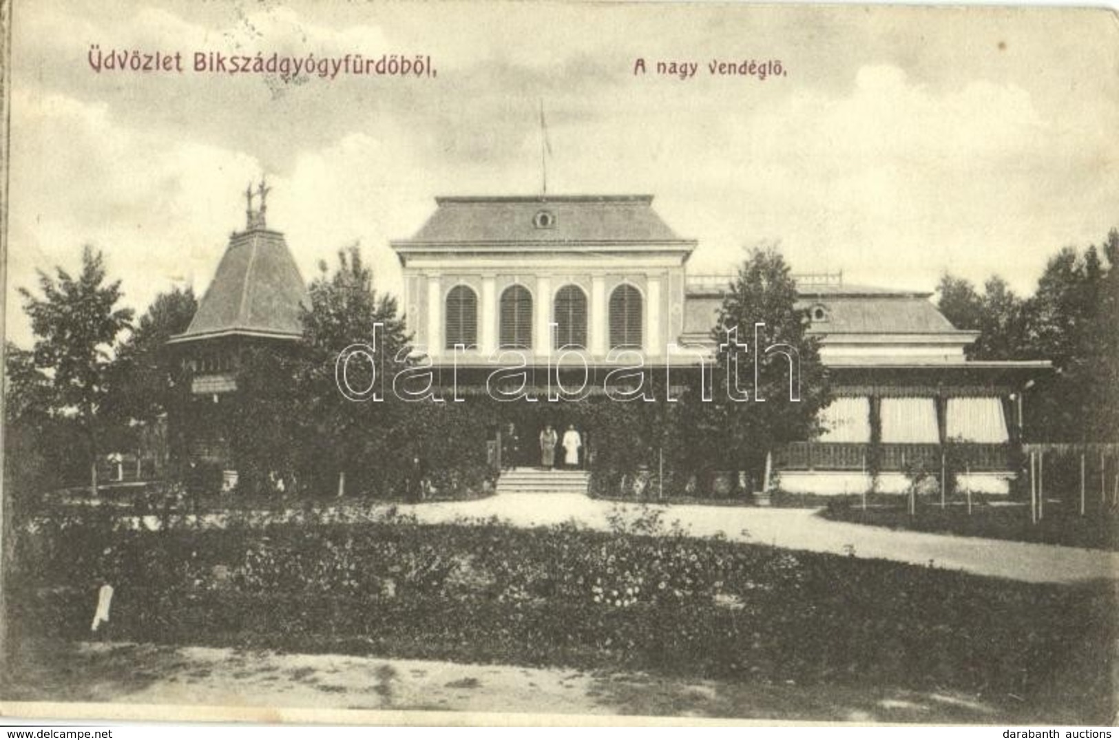 T2 1918 Bikszádgyógyfürdő, Bixad; Nagy Vendéglő. Divald Károly Fia / Restaurant - Non Classés