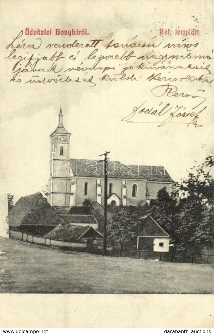 T2 1913 Bonyha, Szászbonyha, Bahnea; Református Templom / Calvinist Church - Non Classificati