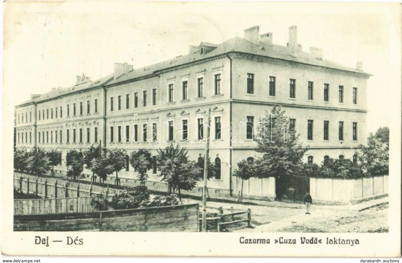 T2/T3 1940 Dés, Dej; Cazarma 'Cuza Voda' Laktanya. Medgyesi Lajos Kiadása / Military Barracks + '1940 Dés Visszatért' So - Non Classés