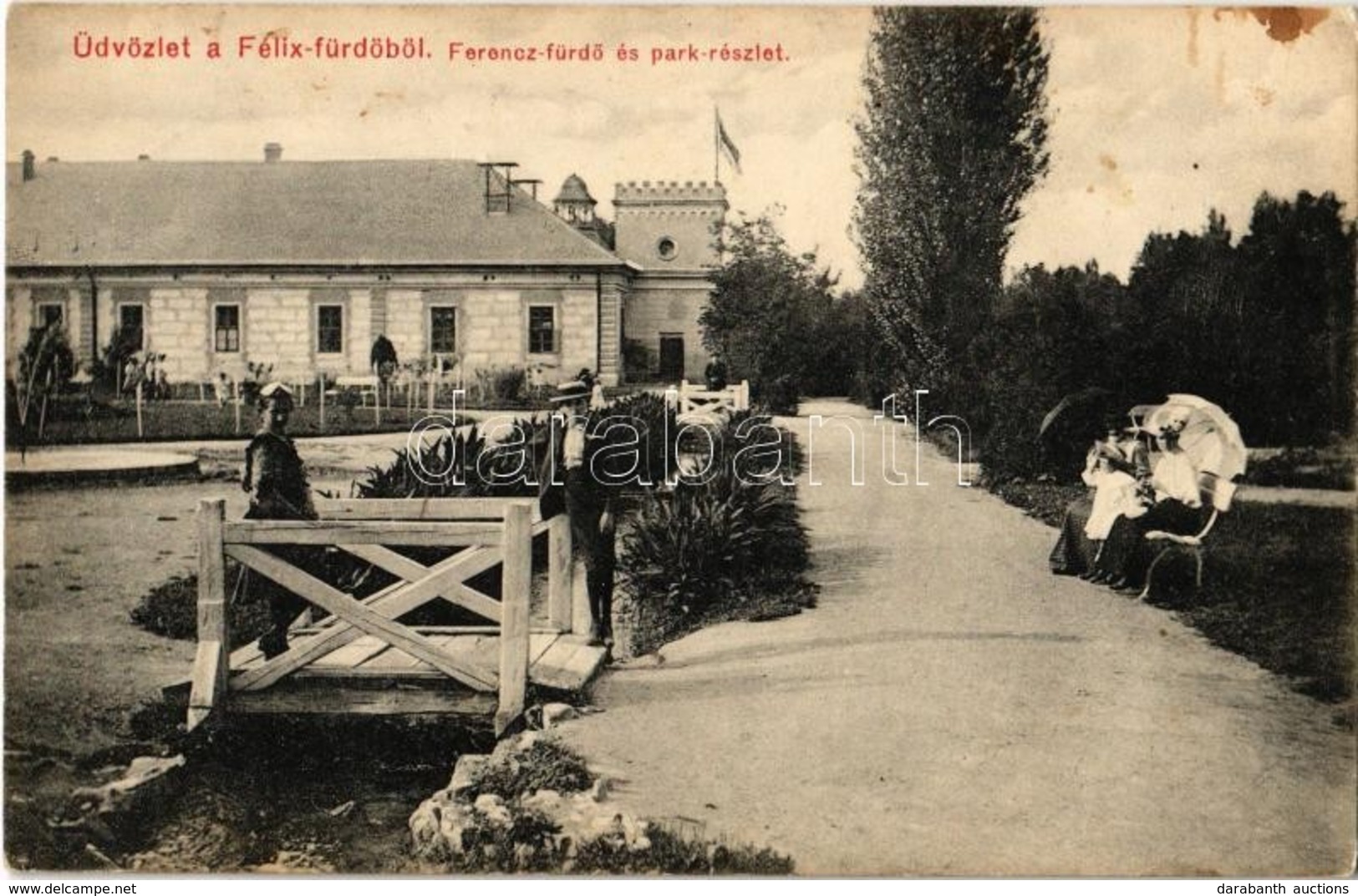 T2 1908 Félixfürdő, Baile Felix; Ferenc-fürdő és Park / Spa Nad Park, Wooden Bridge - Non Classés