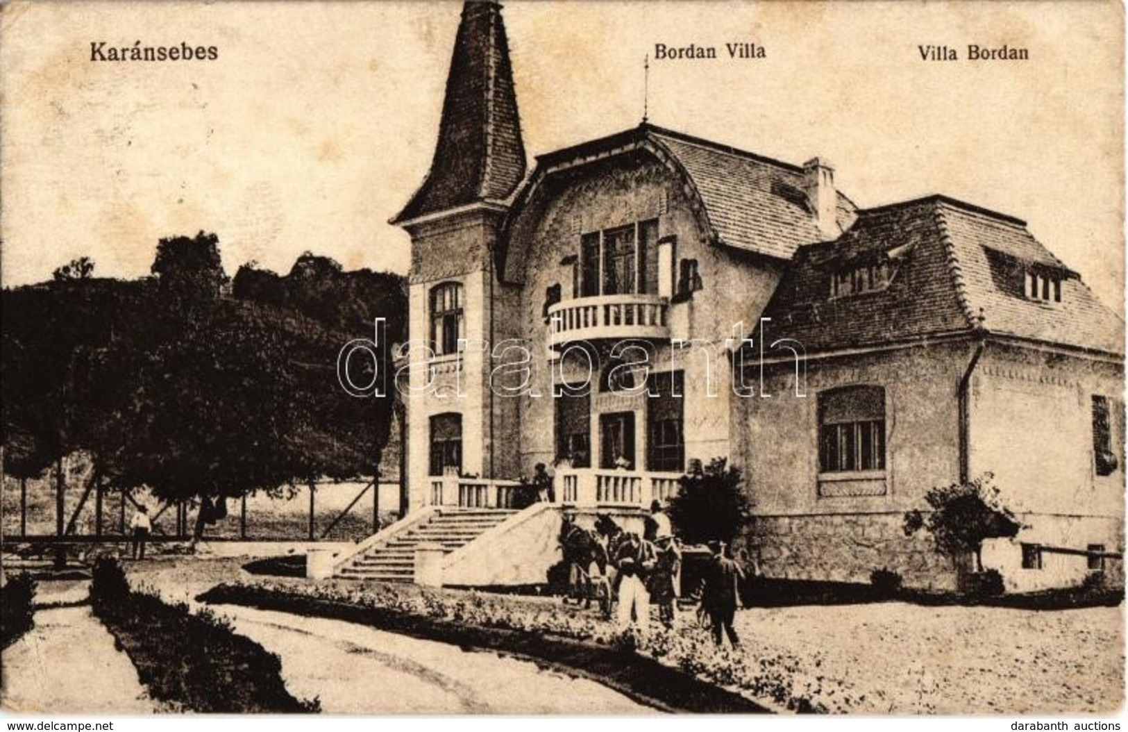 T2/T3 1917 Karánsebes, Caransebes; Bordan Villa. Halász Nándor Kiadása / Villa - Non Classés