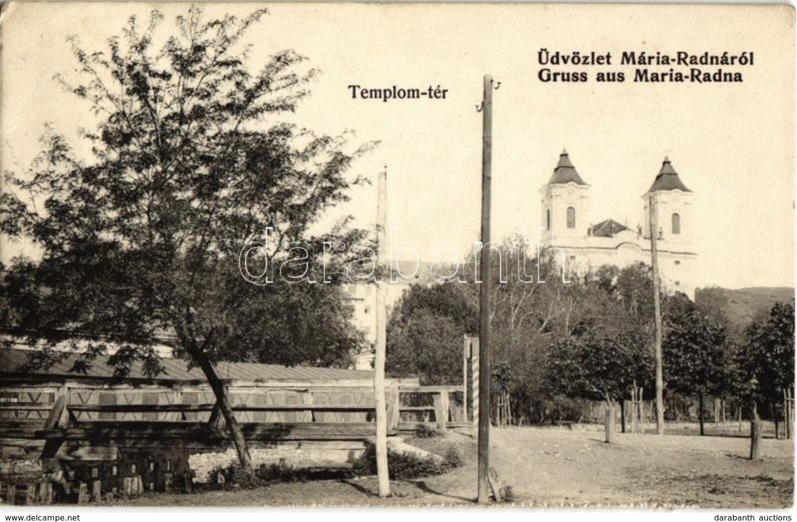 T2/T3 1910 Máriaradna, Radna; Templom Tér Híddal. Weiszberger Pál Kiadása / Church Square With Bridge  (EK) - Ohne Zuordnung