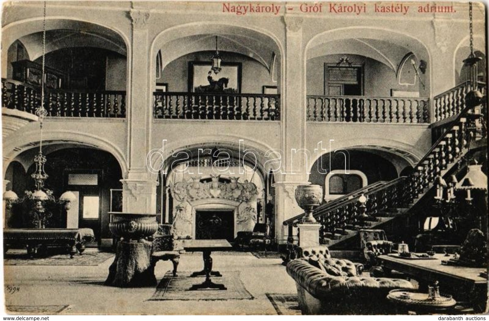 ** T2 Nagykároly, Carei; Gróf Károlyi Kastély Belső, Adrium / Castle Interior, Hall - Ohne Zuordnung