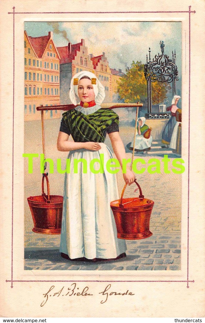 CPA ILLUSTRATEUR TYPE FOLKLORE COSTUME PAYS BAS DUTCH COSTUME HOLLAND LAITIERE MILKMAID - Autres & Non Classés