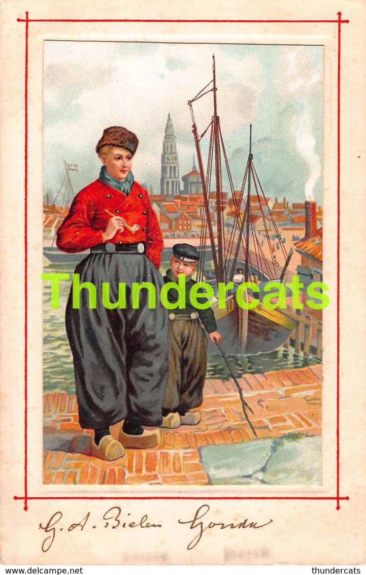 CPA ILLUSTRATEUR TYPE FOLKLORE COSTUME PAYS BAS DUTCH COSTUME HOLLAND TABAC - Autres & Non Classés