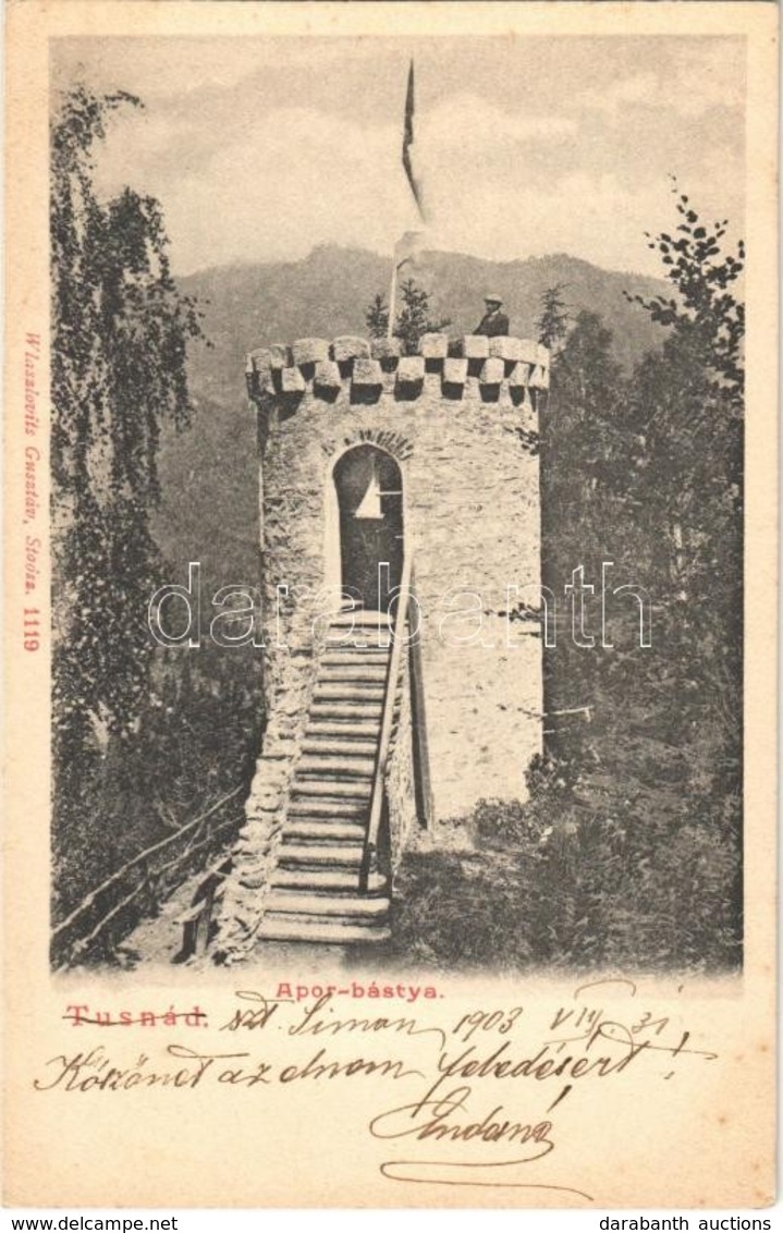 T2 1903 Tusnád, Apor-bástya. Wlaszlovits Gusztáv 1119. / Bastion Tower - Ohne Zuordnung