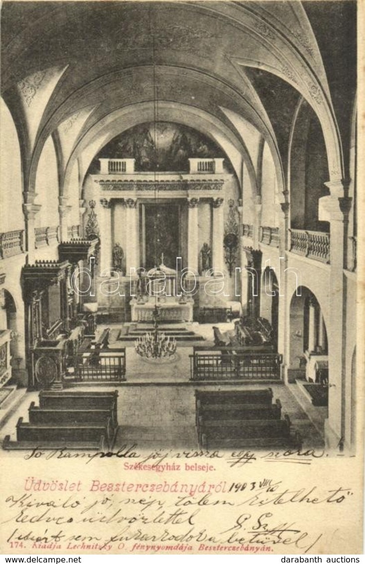 T2 1903 Besztercebánya, Banská Bystrica; Székesegyház Belső. Lechnitzky O. Kiadása / Cathedral Interior - Ohne Zuordnung