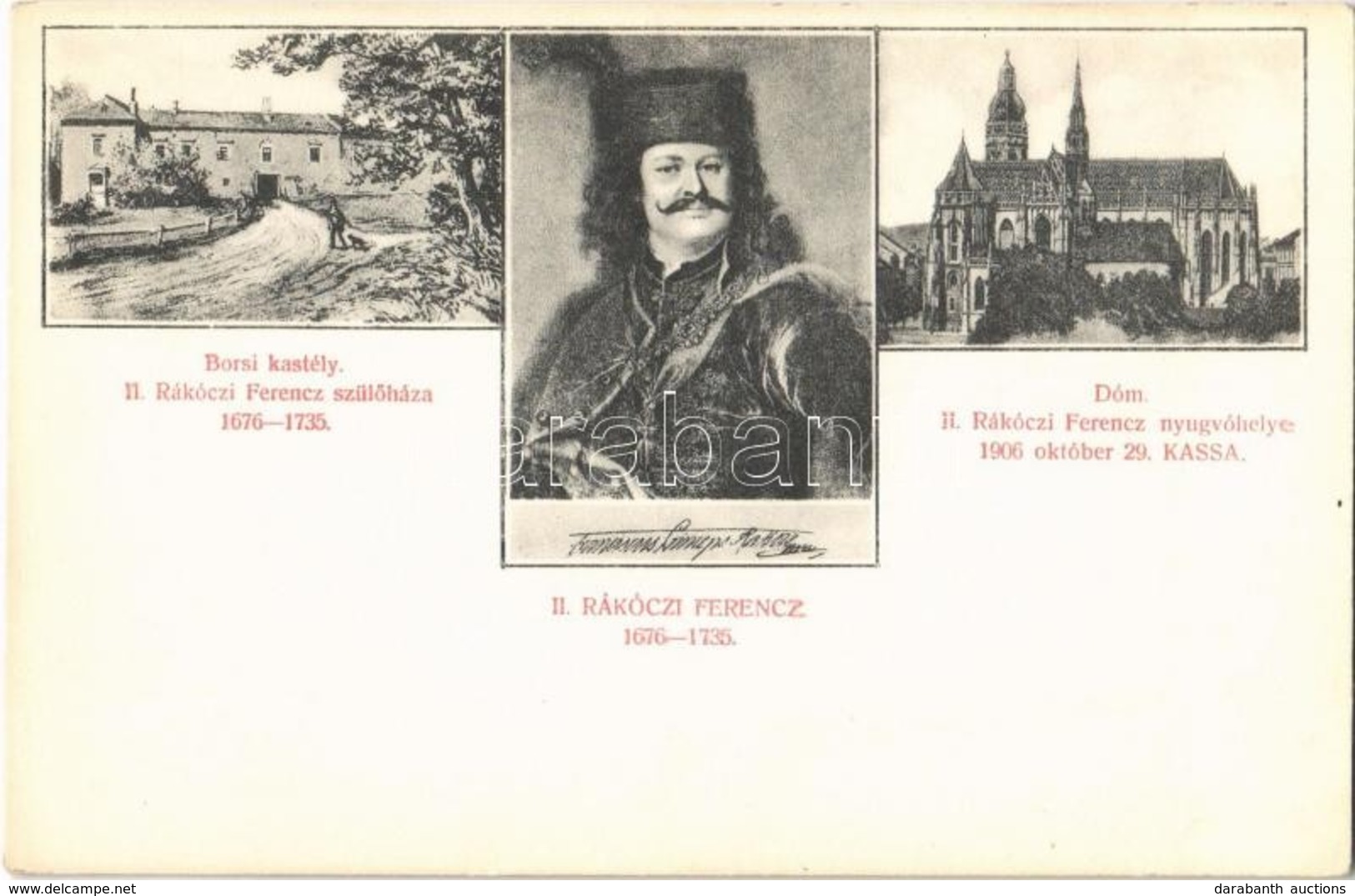 ** T2 Borsi, Borsa; II. Rákóczi Ferenc Szülőháza és A Kassai Dómban Lévő Nyugvóhelye. Radó Béláné Kiadása / Birth House  - Ohne Zuordnung