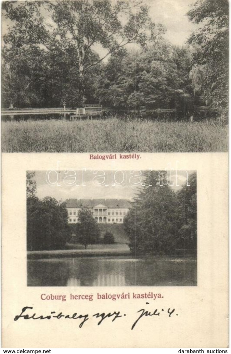 T2 1917 Felsőbalog, Vysny Blh (Vámosbalog, Velky Blh); Coburg Herceg Balogvári Kastély / Castle, Park - Non Classés