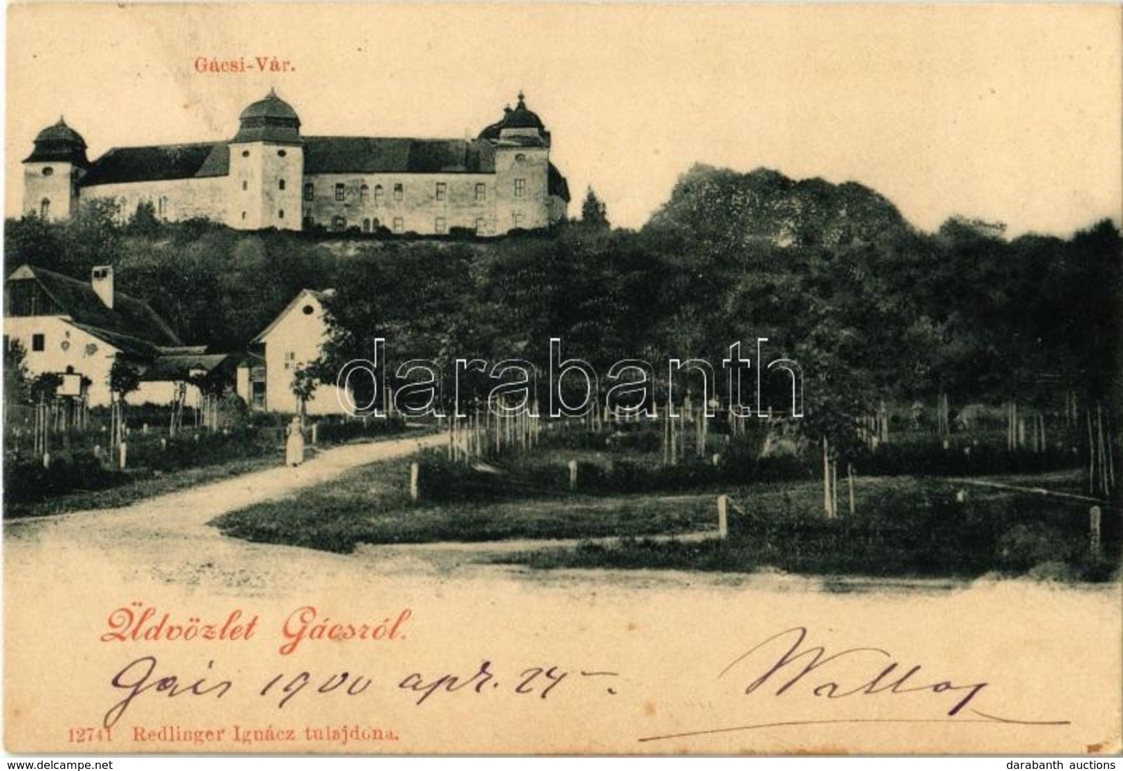 T2 1900 Gács, Halic; Vár. Redlinger Ignác Kiadása / Castle - Non Classés