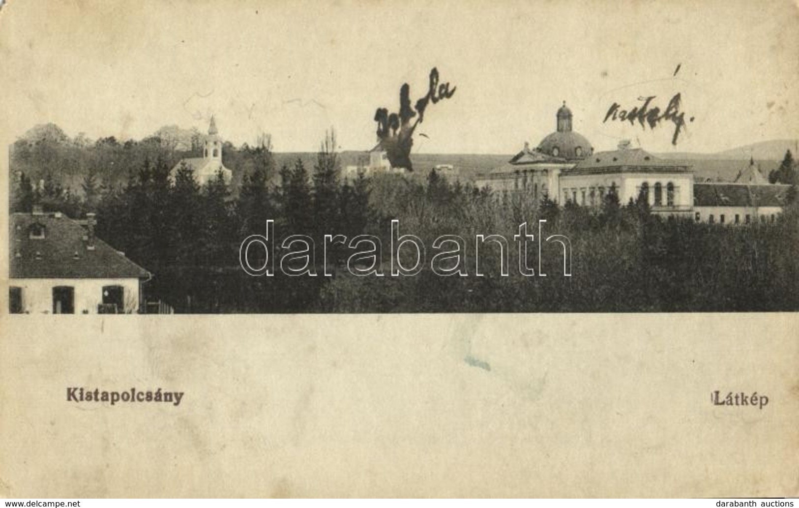 * T2/T3 1918 Kistapolcsány, Topolcianky; Iskola, Templom, Gróf Keglevich Kastély / School, Church, Castle (Rb) - Non Classés