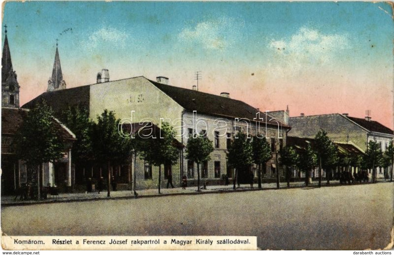 T2/T3 Komárom, Komárnó; Ferenc József Rakpart, Magyar Király Szálloda / Quay, Street, Hotel  (EK) - Non Classés