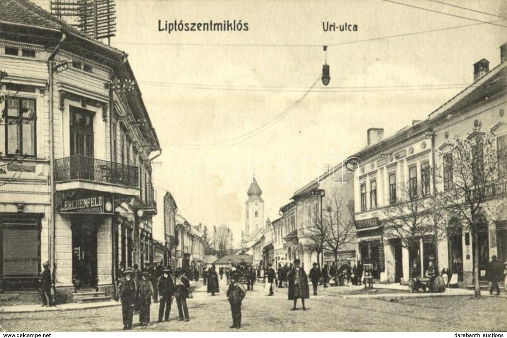 * T2 1911 Liptószentmiklós, Liptovsky Mikulás; Úri Utca, Lerchenfeld Gyula és Haas üzlete. W.L. Bp. 2514. Maczner Ignácz - Non Classés