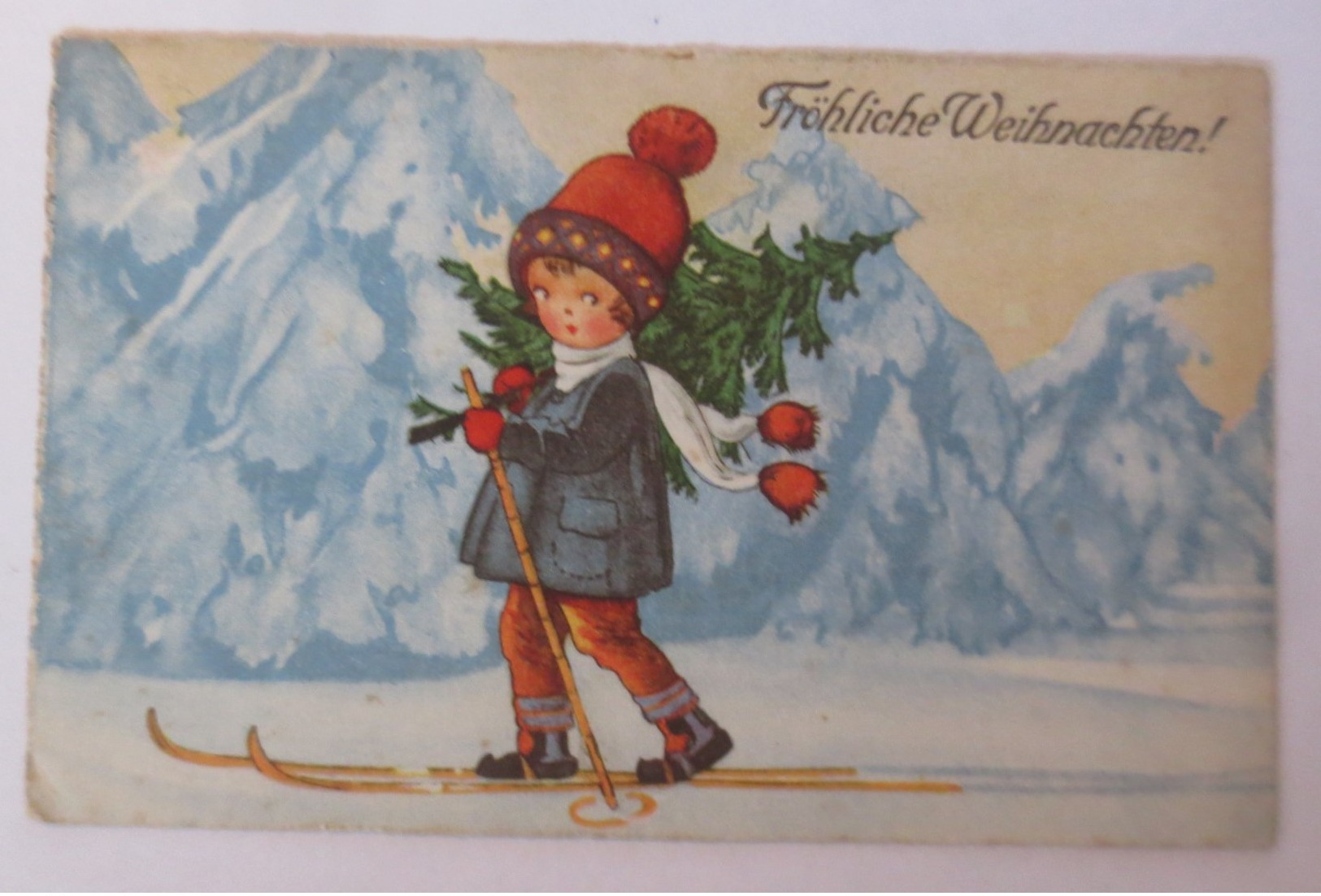 Weihnachten, Kinder, Mode, Ski, Tanne,   1923, Carl Lindeberg ♥ (30445)  - Sonstige & Ohne Zuordnung