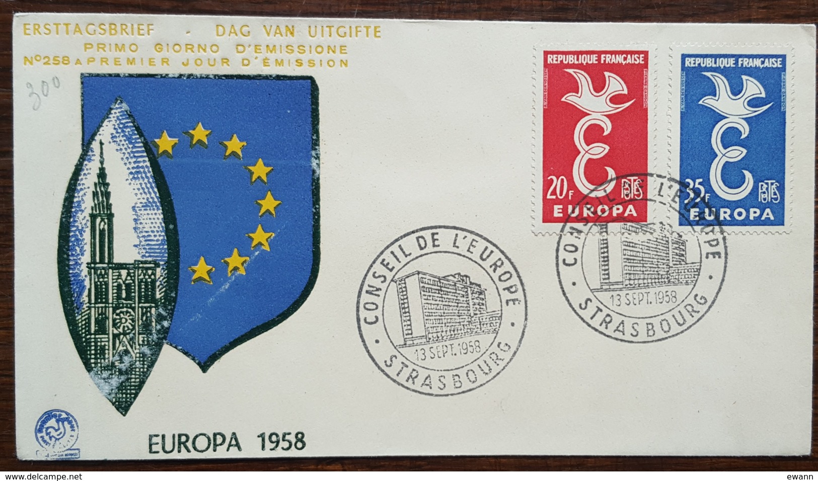 FDC 1958 - YT N°1173, 1174 - EUROPA / CONSEIL DE L'EUROPE - STRASBOURG - 1950-1959
