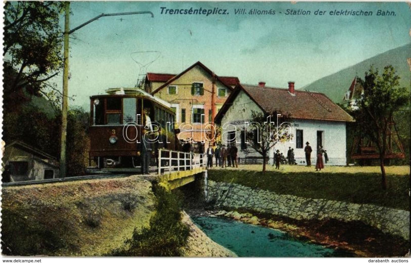 T2/T3 1912 Trencsénteplic, Trencianske Teplice; Villamos Vasútállomás / Station Der Elektrischen Bahn / Tram Station, Tr - Non Classés