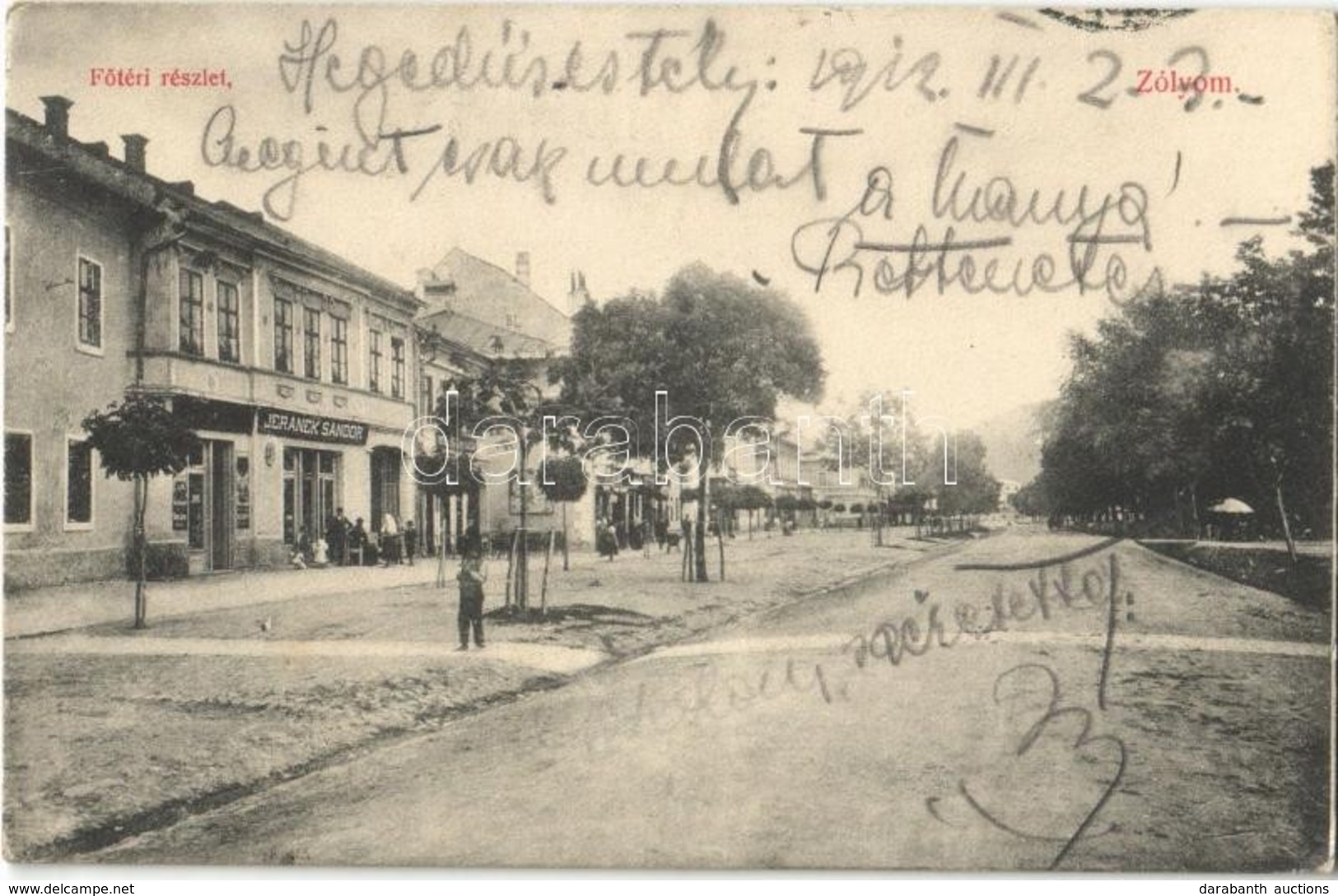 T2 1912 Zólyom, Zvolen; Fő Tér, Jeranek Sándor / Main Square, Shop - Non Classés