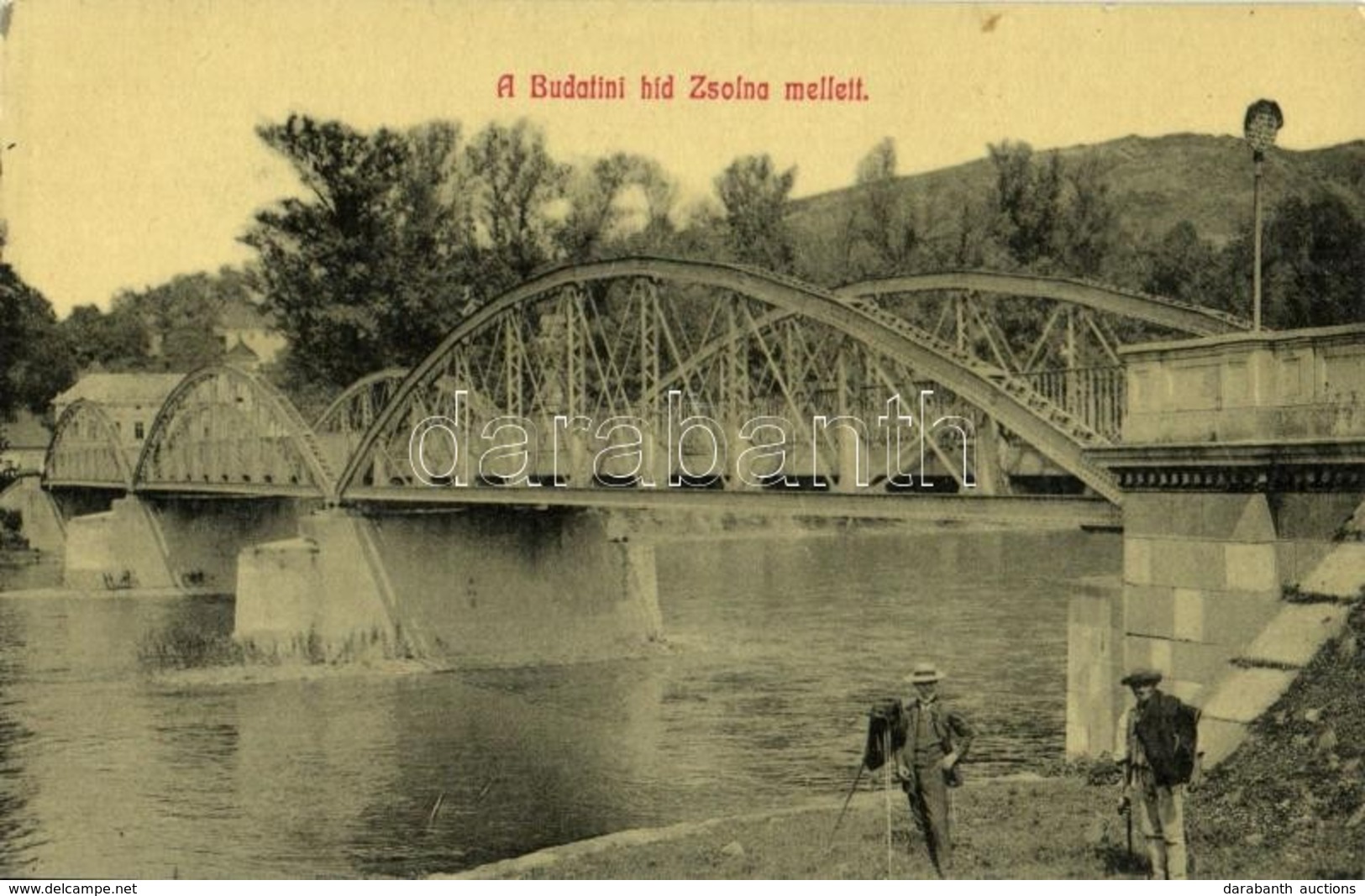 ** T1/T2 Zsolna, Sillein, Zilina; Budatin Híd, Fényképész Fényképezőgéppel. W.L. (?) 3. / Bridge, Photographer With Came - Non Classés