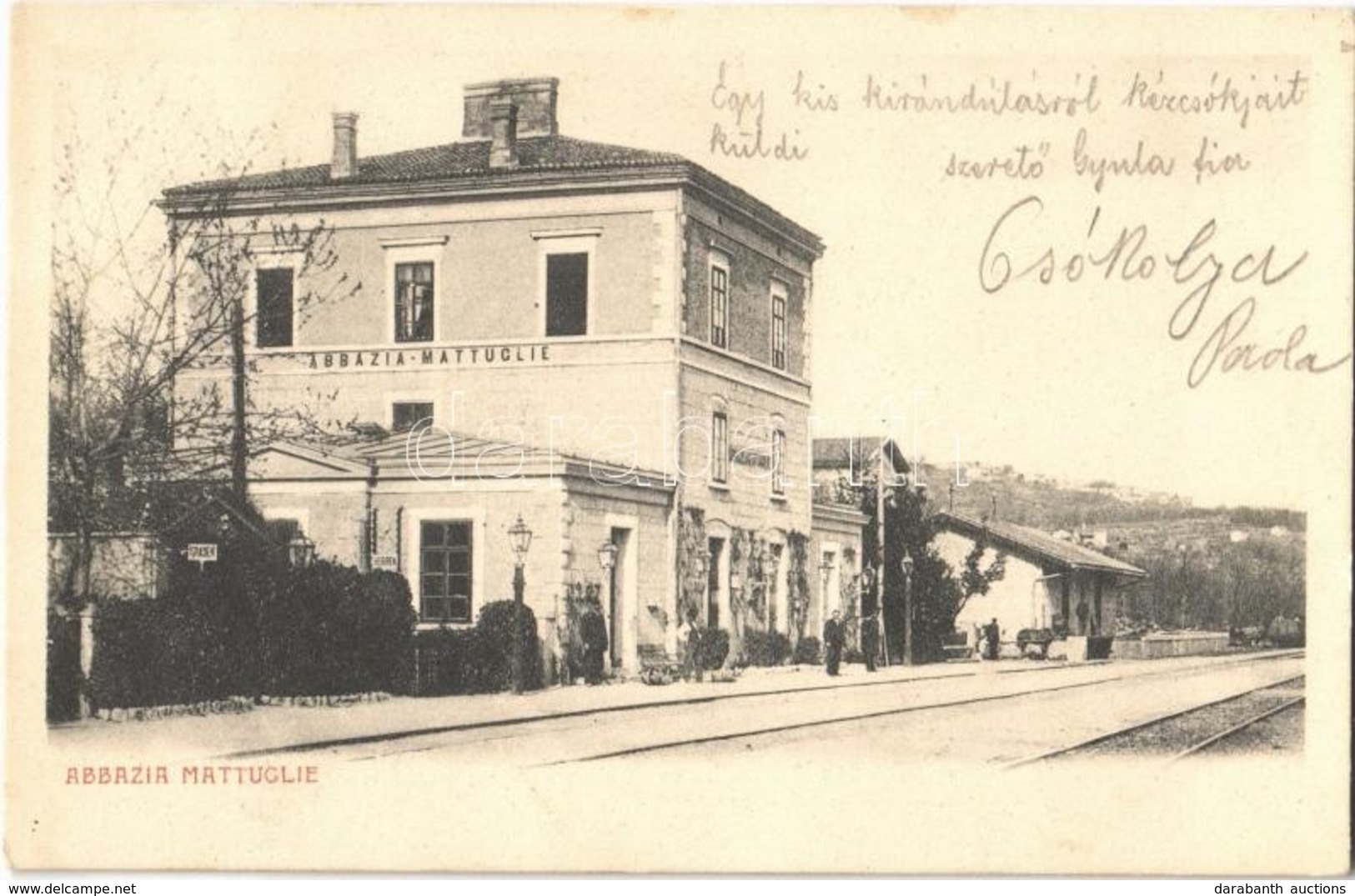 T2 1907 Abbazia-Mattuglie, Opatija-Matulji; Vasútállomás / Bahnhof / Railway Station - Non Classés