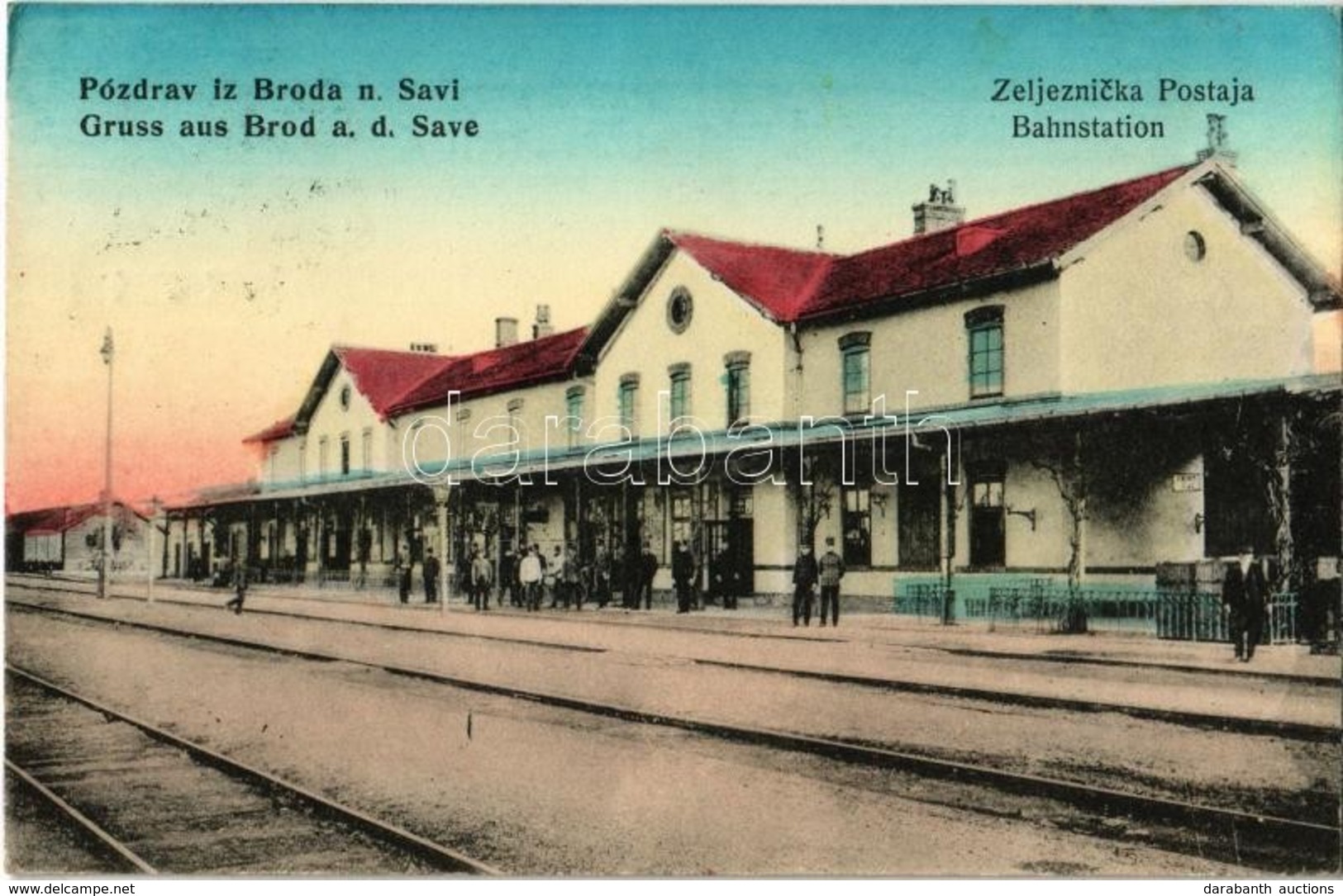 T2 1916 Bród, Nagyrév, Slavonski Brod, Brod Na Savi; Vasútállomás / Zeljeznicka Postaja / Bahnstation / Railway Station - Ohne Zuordnung