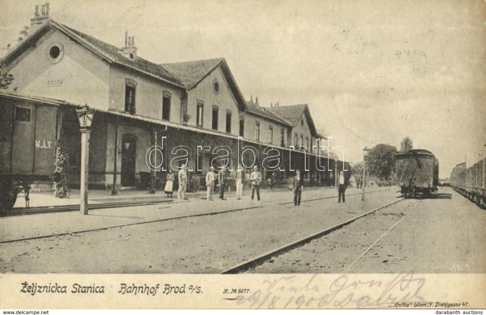 T2 1906 Bród, Nagyrév, Slavonski Brod, Brod An Der Save; Vasútállomás, Vonat / Railway Station, Train - Non Classés