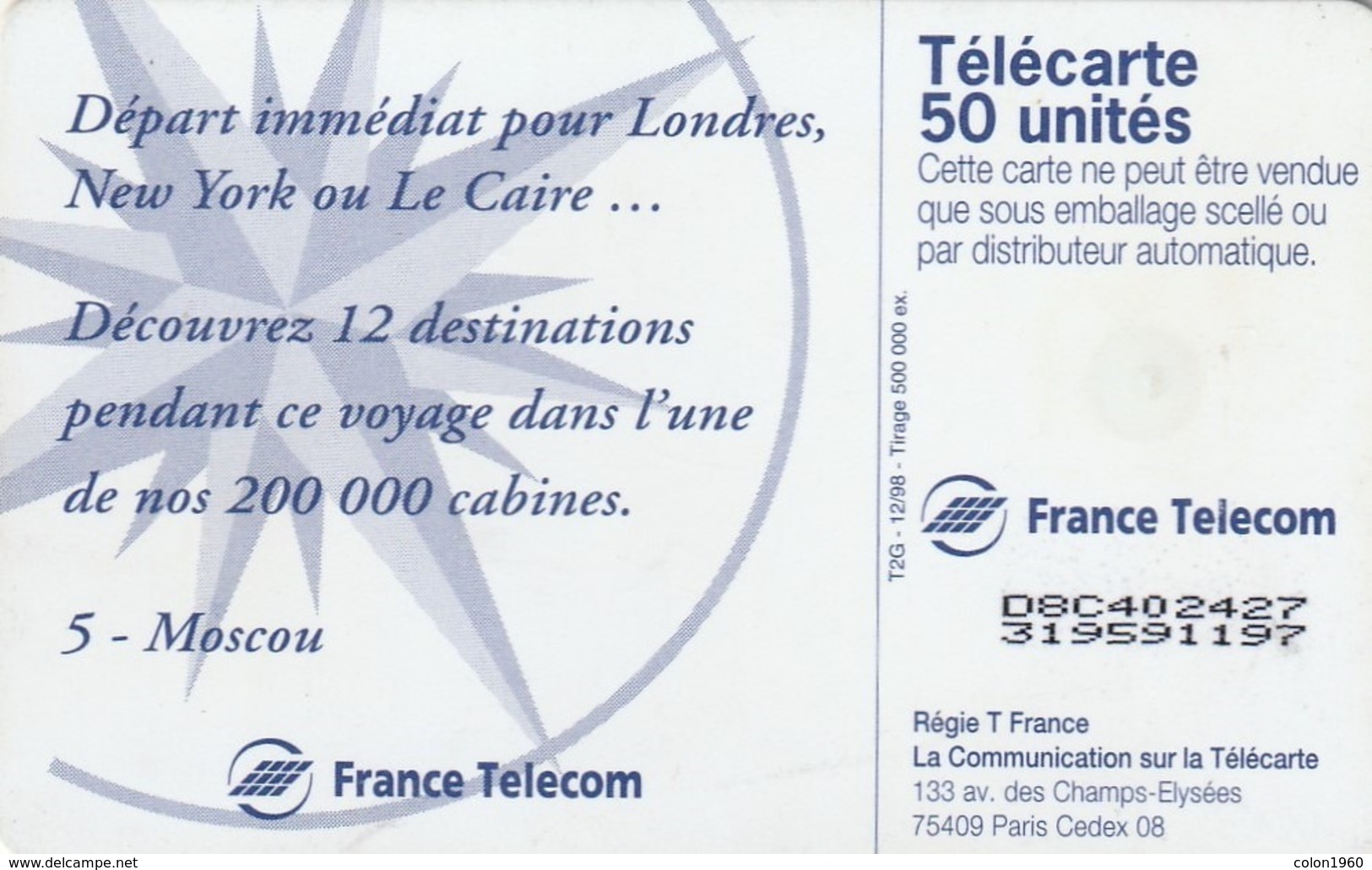 FRANCIA. 05 - Moscou. 50U. 0945. 12/98. (294). - 1998