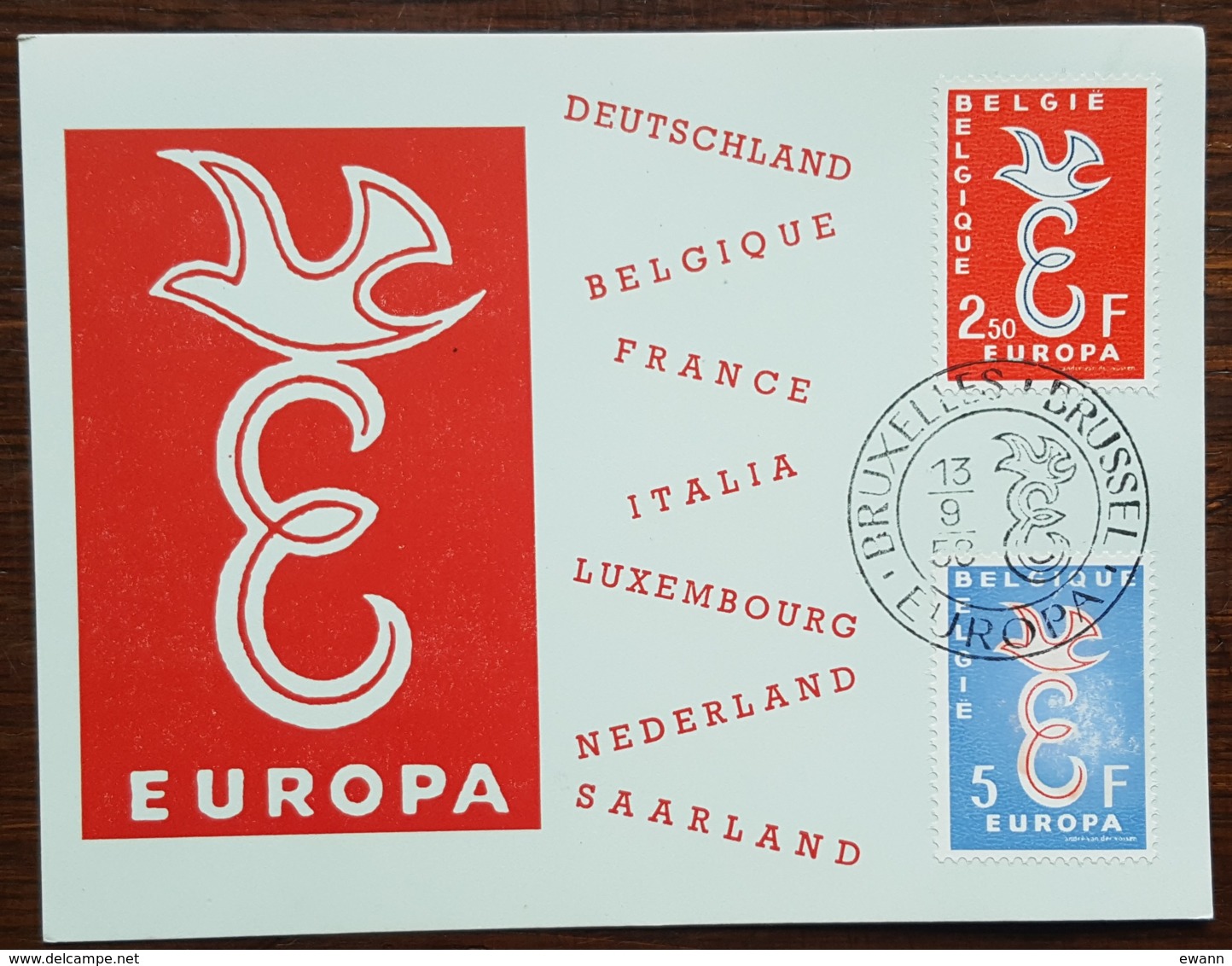 Belgique - CM 1958 - YT N°1064, 1065 - EUROPA - 1951-1960