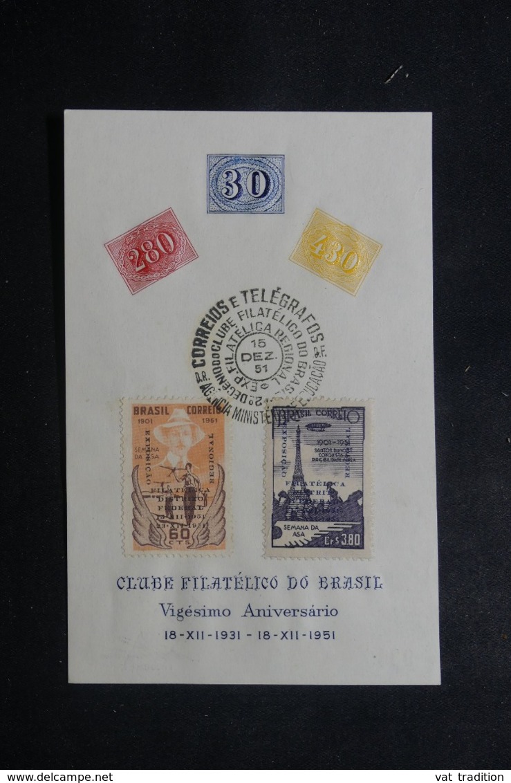 BRÉSIl - Document Du 20ème Anniversaire Du Club Philatélique Du Brésil En 1951 , à Voir - L 44286 - Lettres & Documents