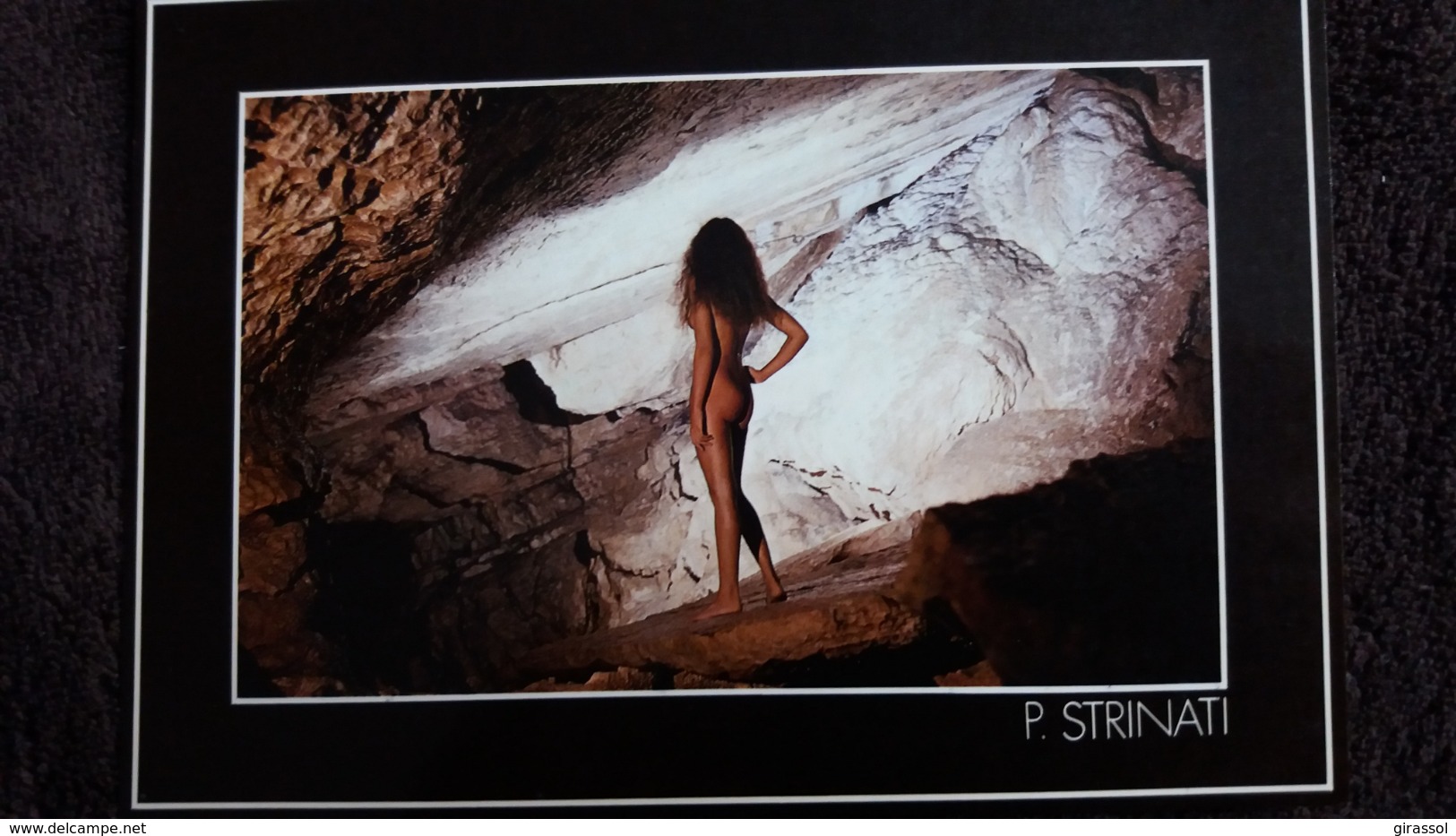 CPSM PHOTO P STRINATI FMME NUE NU NATURES NUE PS 2 ED  HELIO F JAEGER FORMAT 11.7 PAR 16.7 CM GROTTE DE DOS - Fotografia