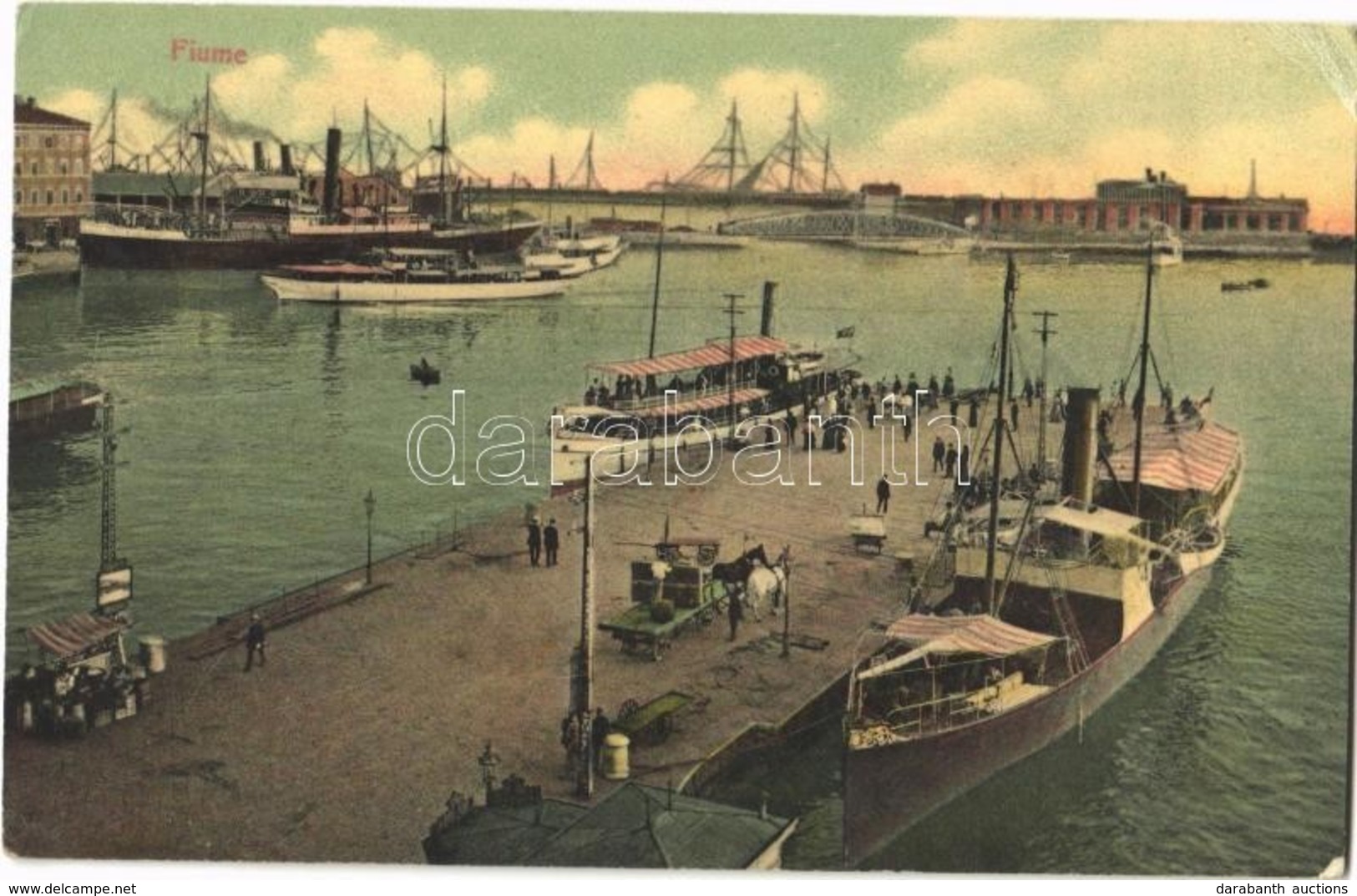 * T2/T3 1910 Fiume, Rijeka; Port View With Steamships  (EK) - Non Classés